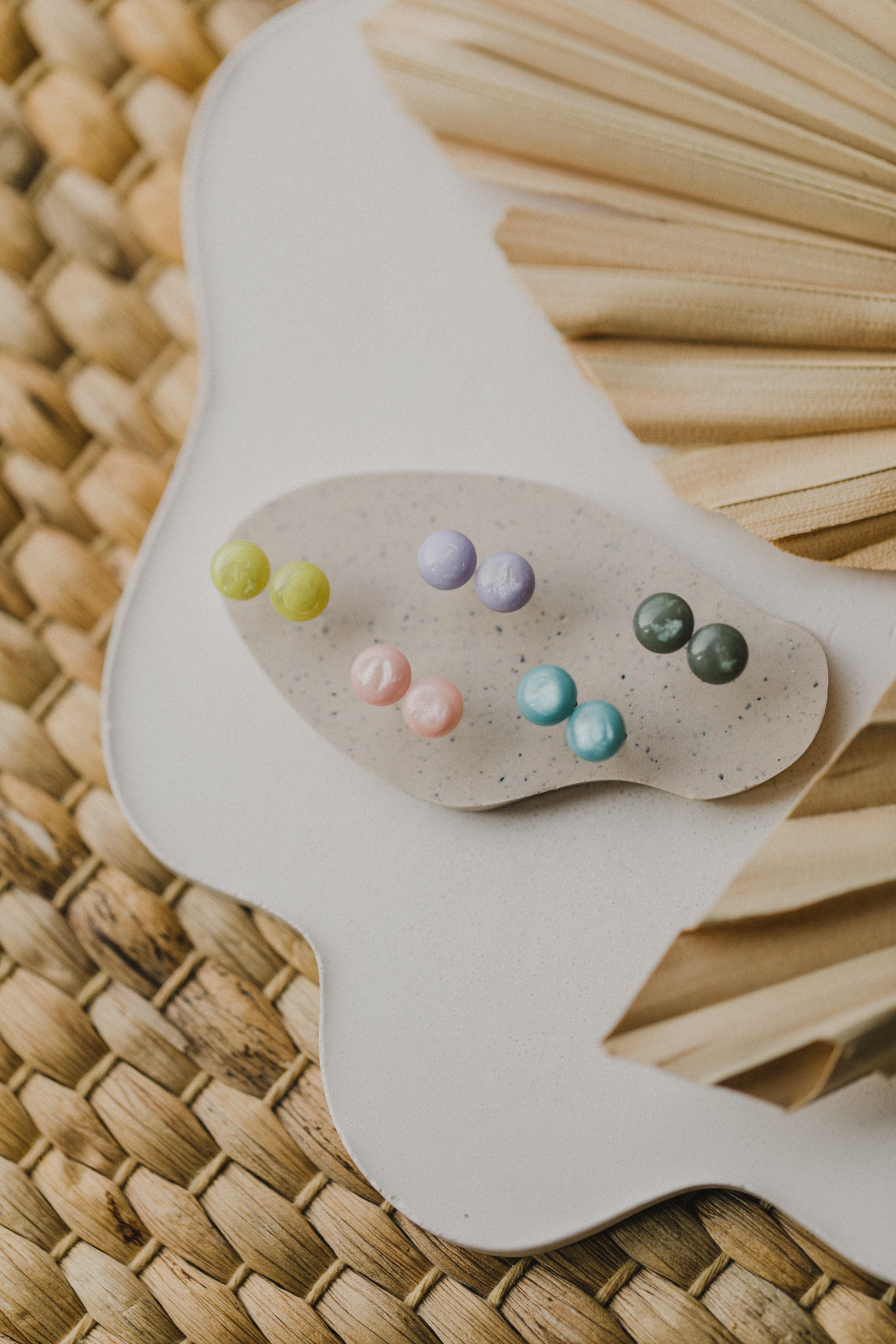 yellow round earrings