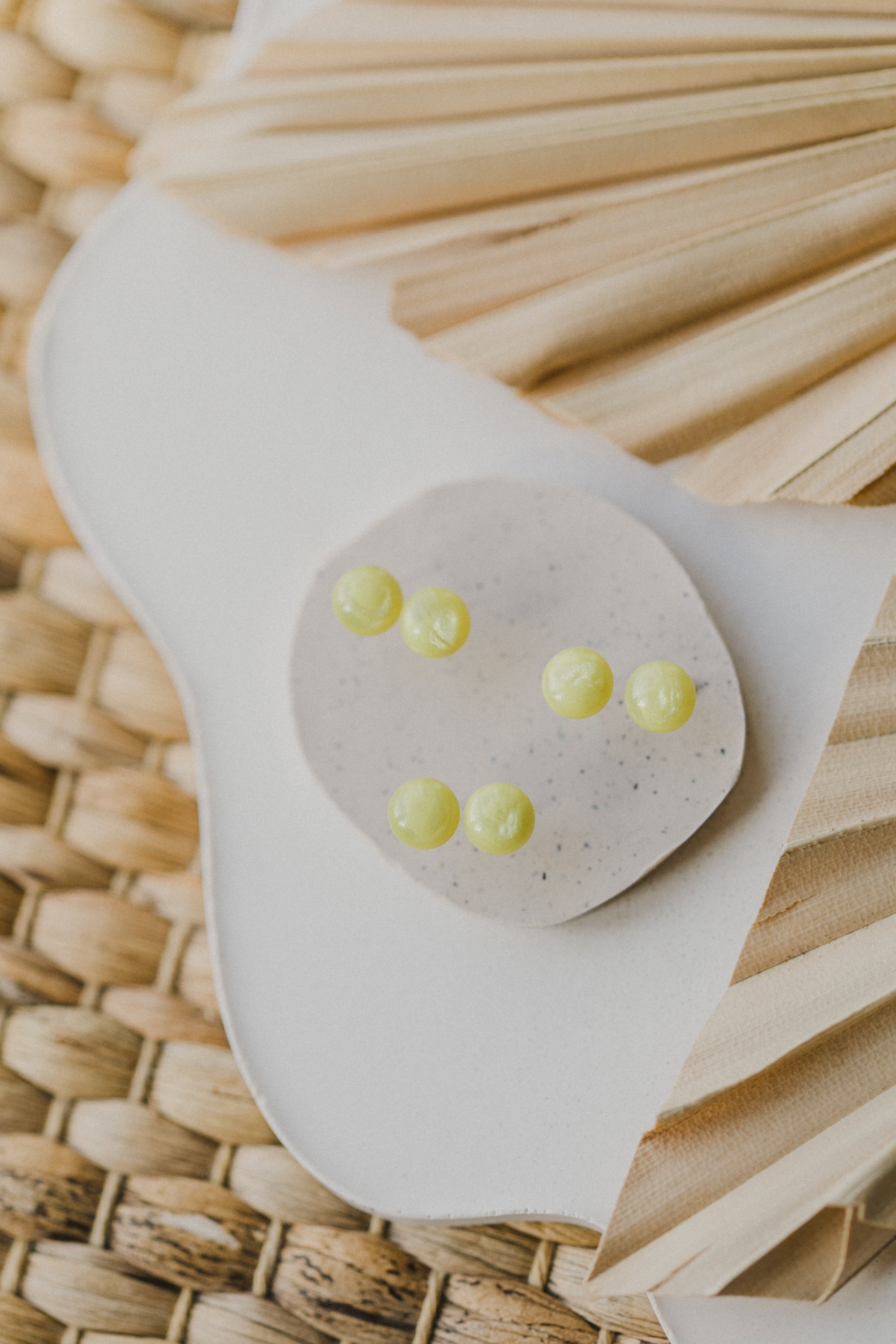 yellow round earrings