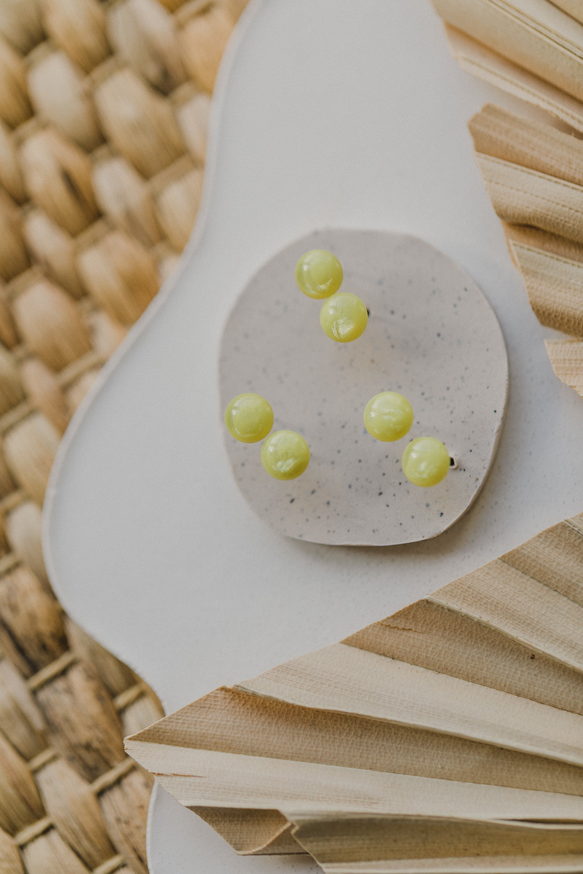 yellow round earrings