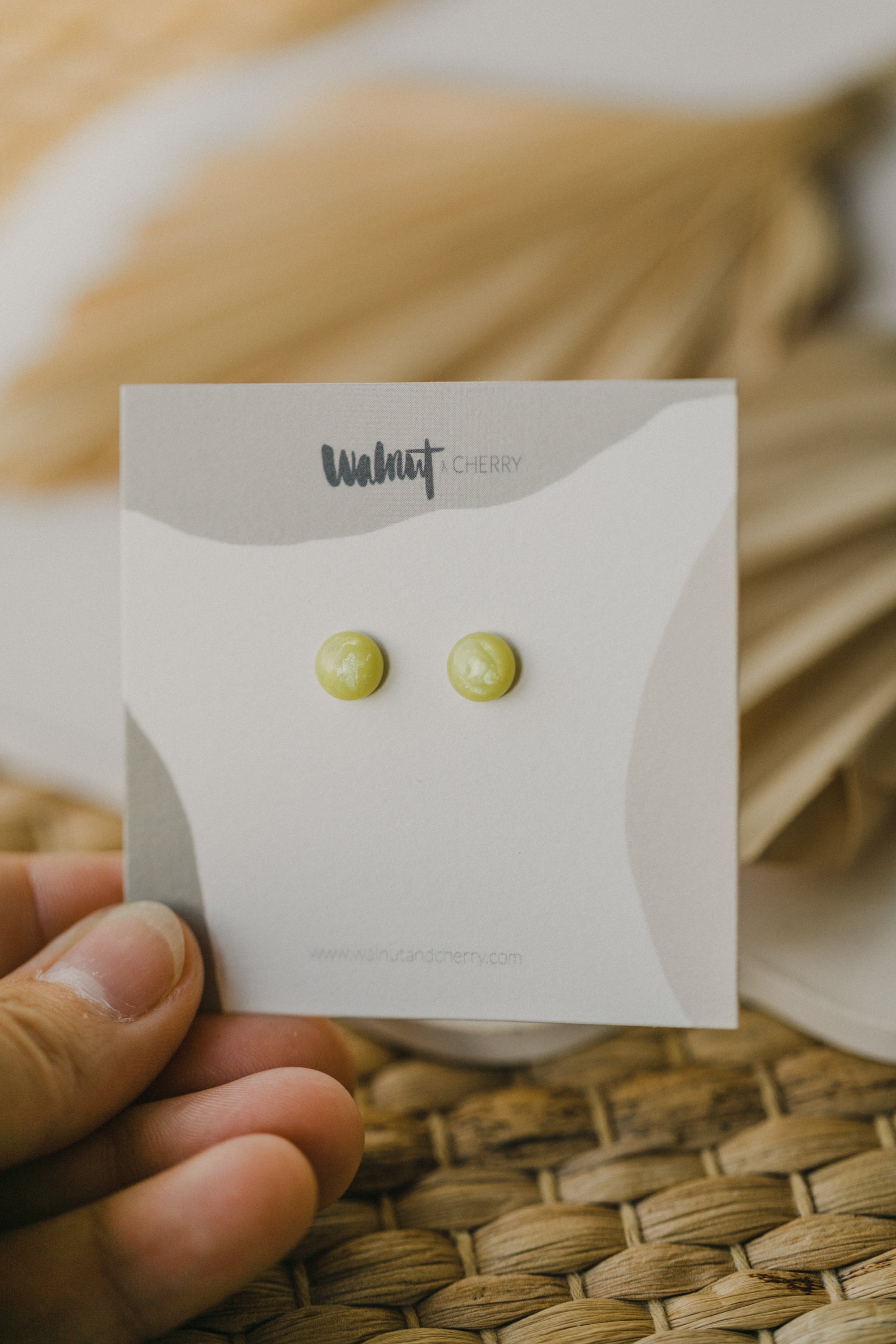 yellow round earrings