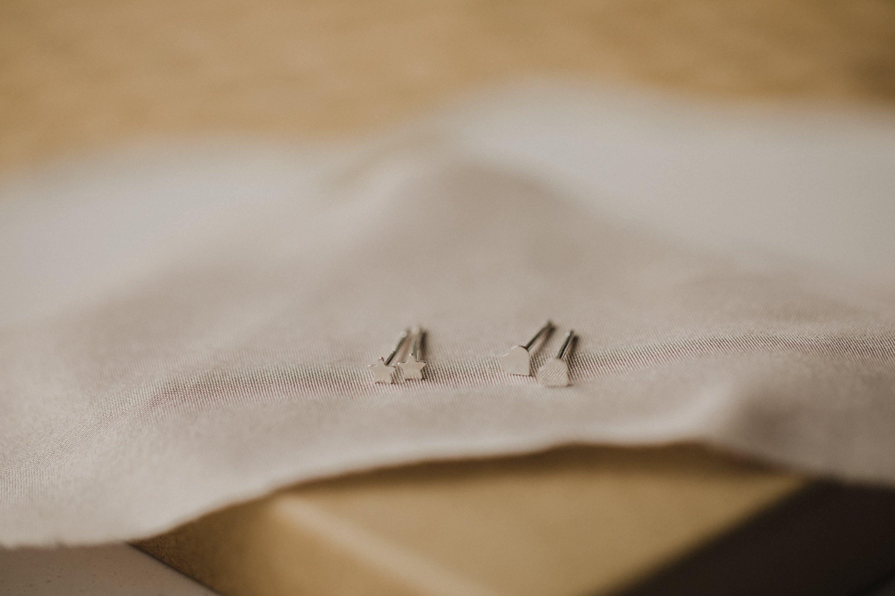 Mini Ohrstecker Sterling Silber, Herz oder Stern