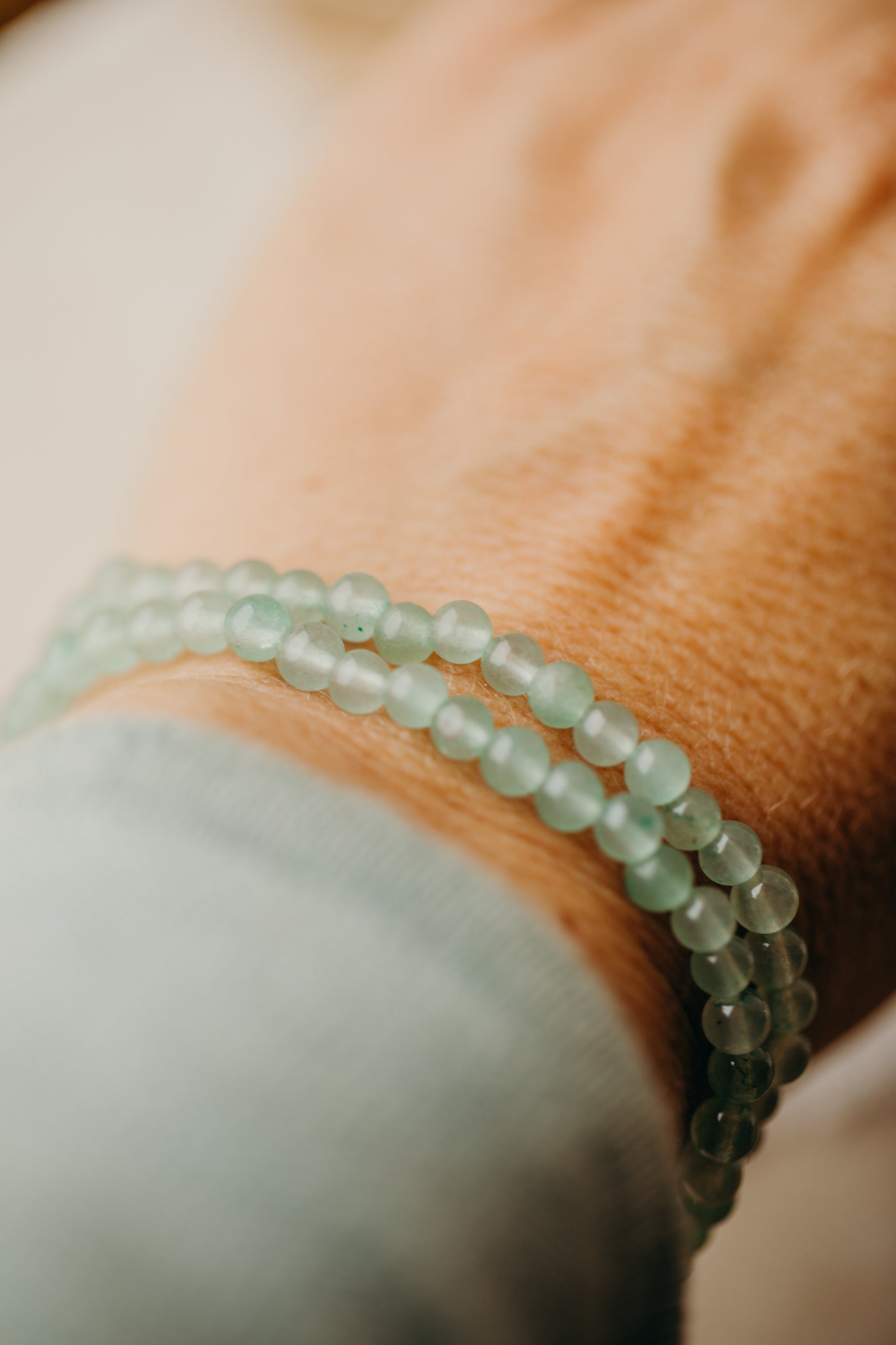 Armband mit grünen Aventurin Edelstein Perlen