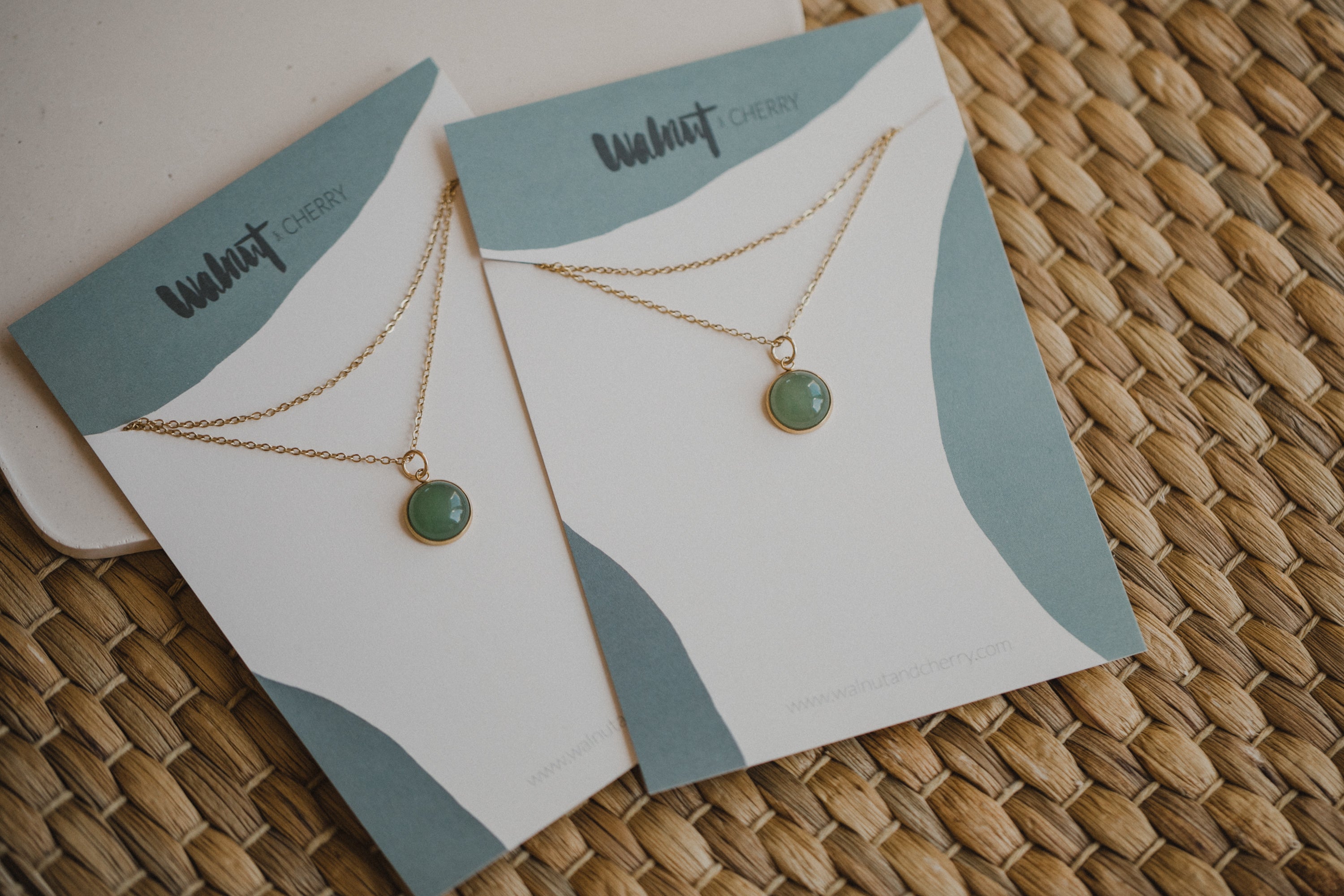 Necklace with green aventurine gemstone