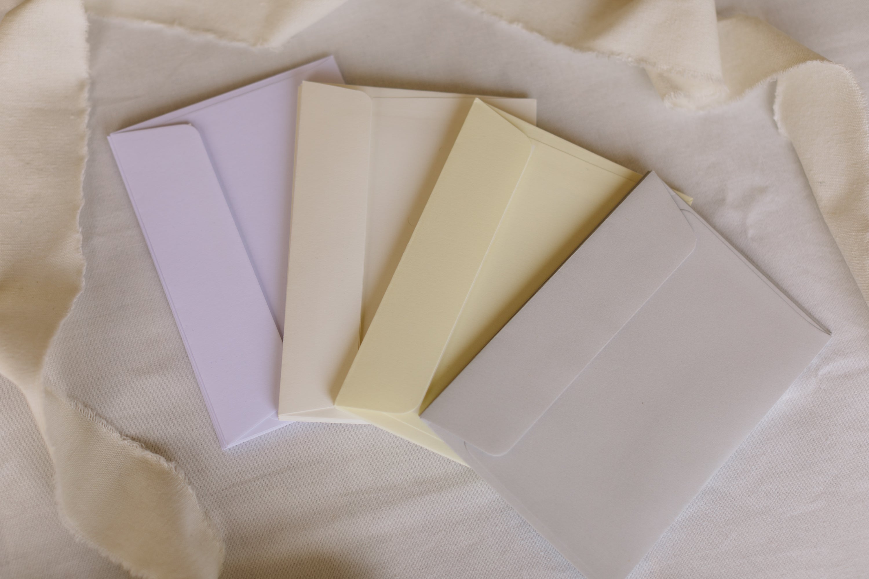 envelopes, various colors