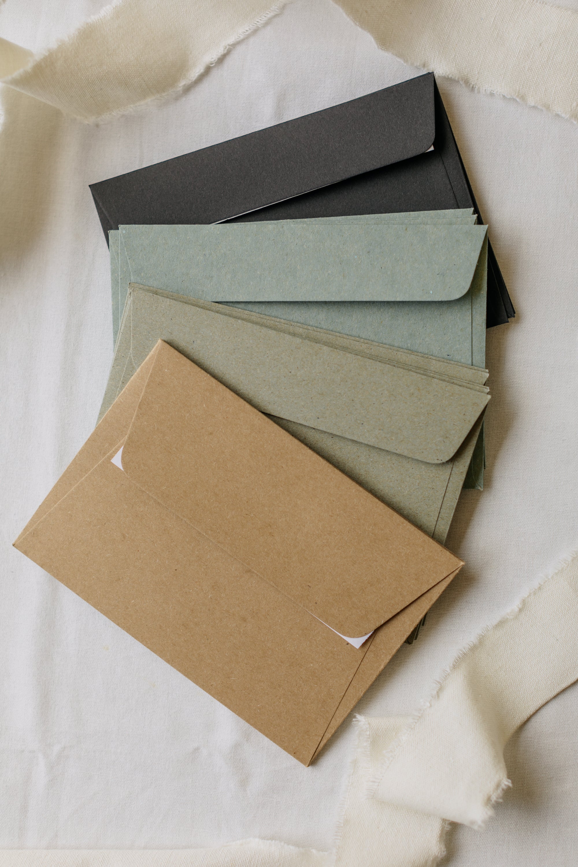 envelopes, various colors