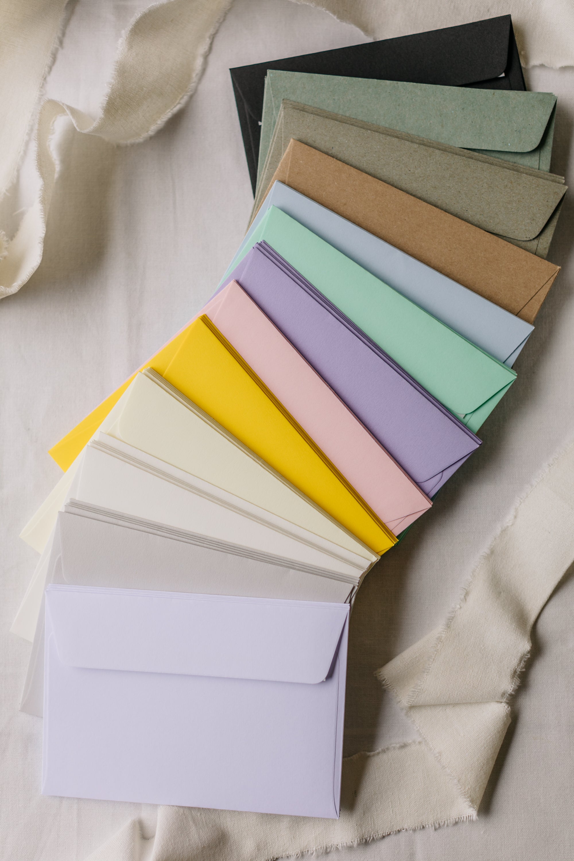envelopes, various colors