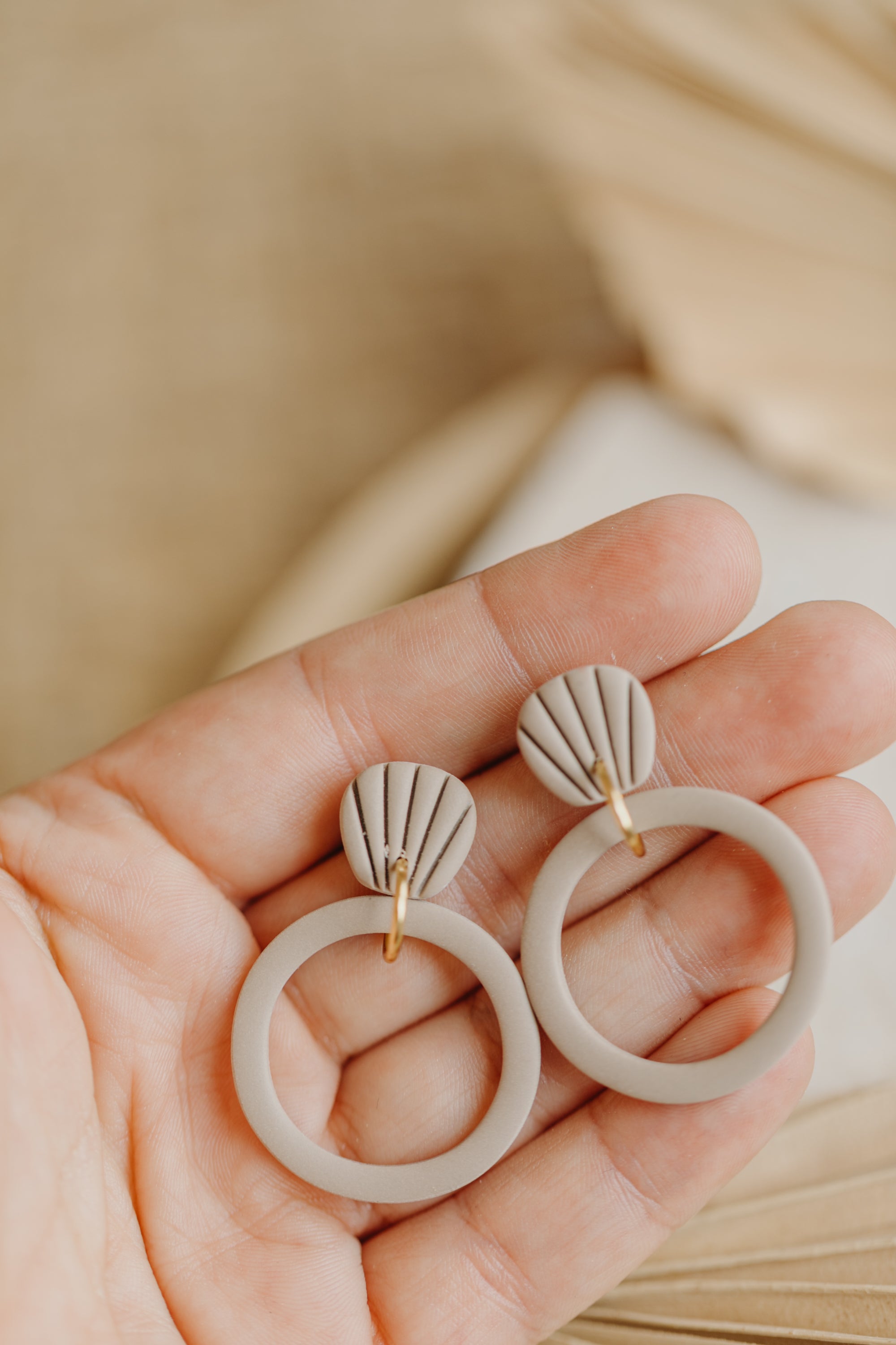 Polymer Clay Earring in Eucalyptus Green