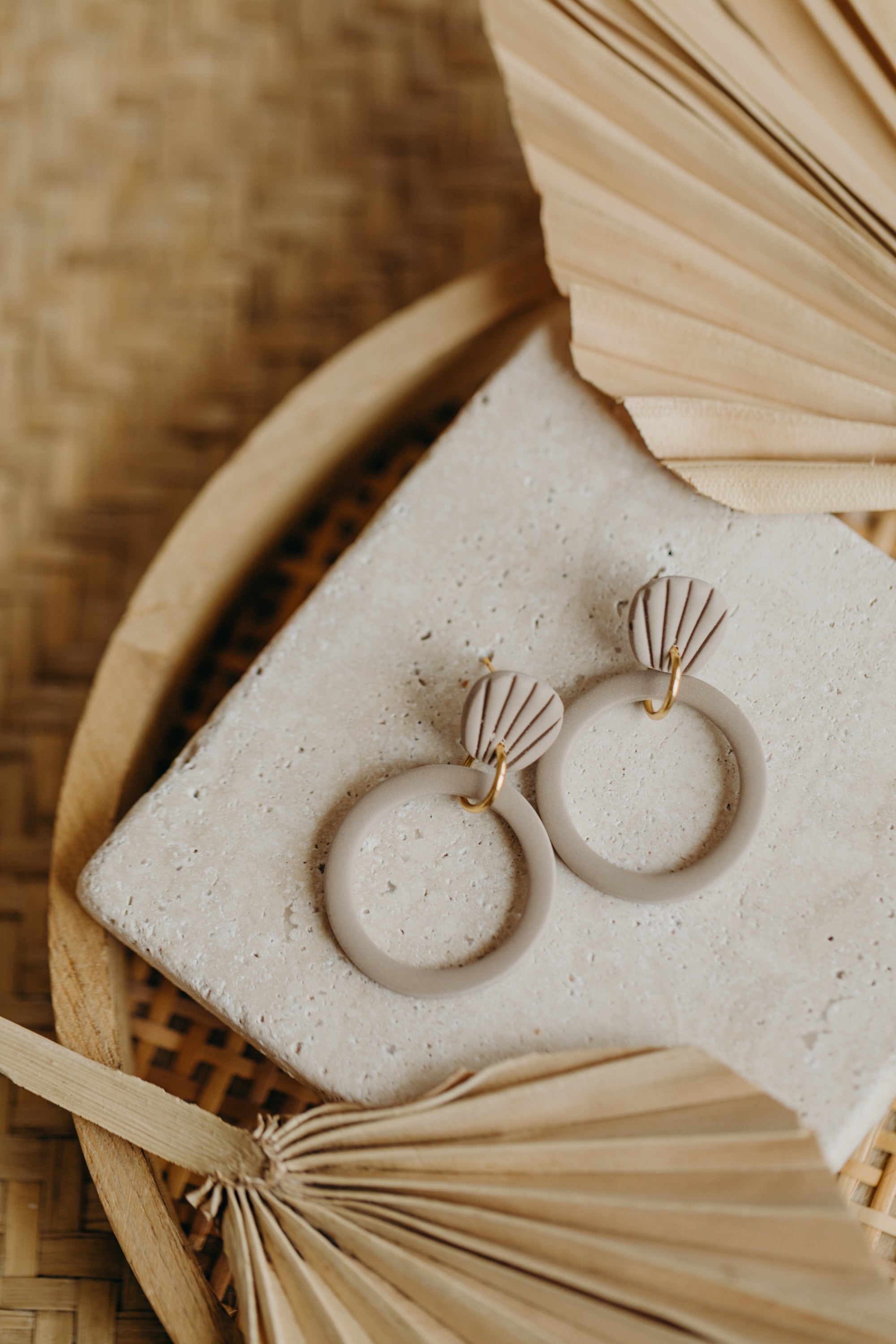 Polymer Clay Earring in Eucalyptus Green