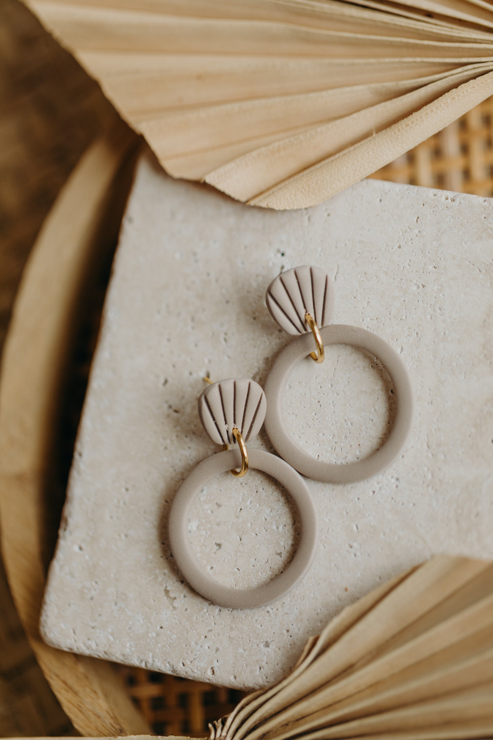 Polymer Clay Earring in Eucalyptus Green