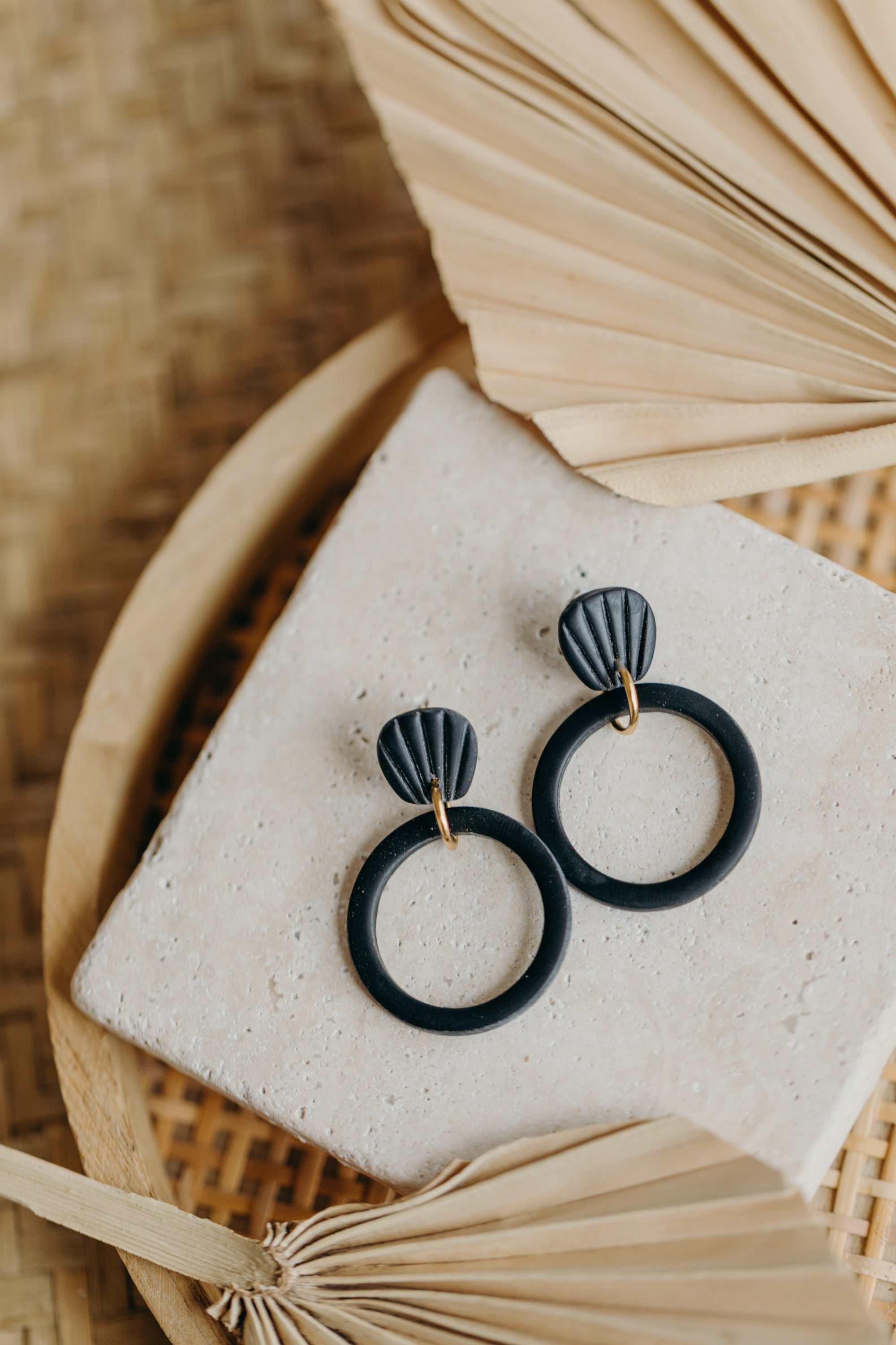 Polymer Clay Earring in Eucalyptus Green