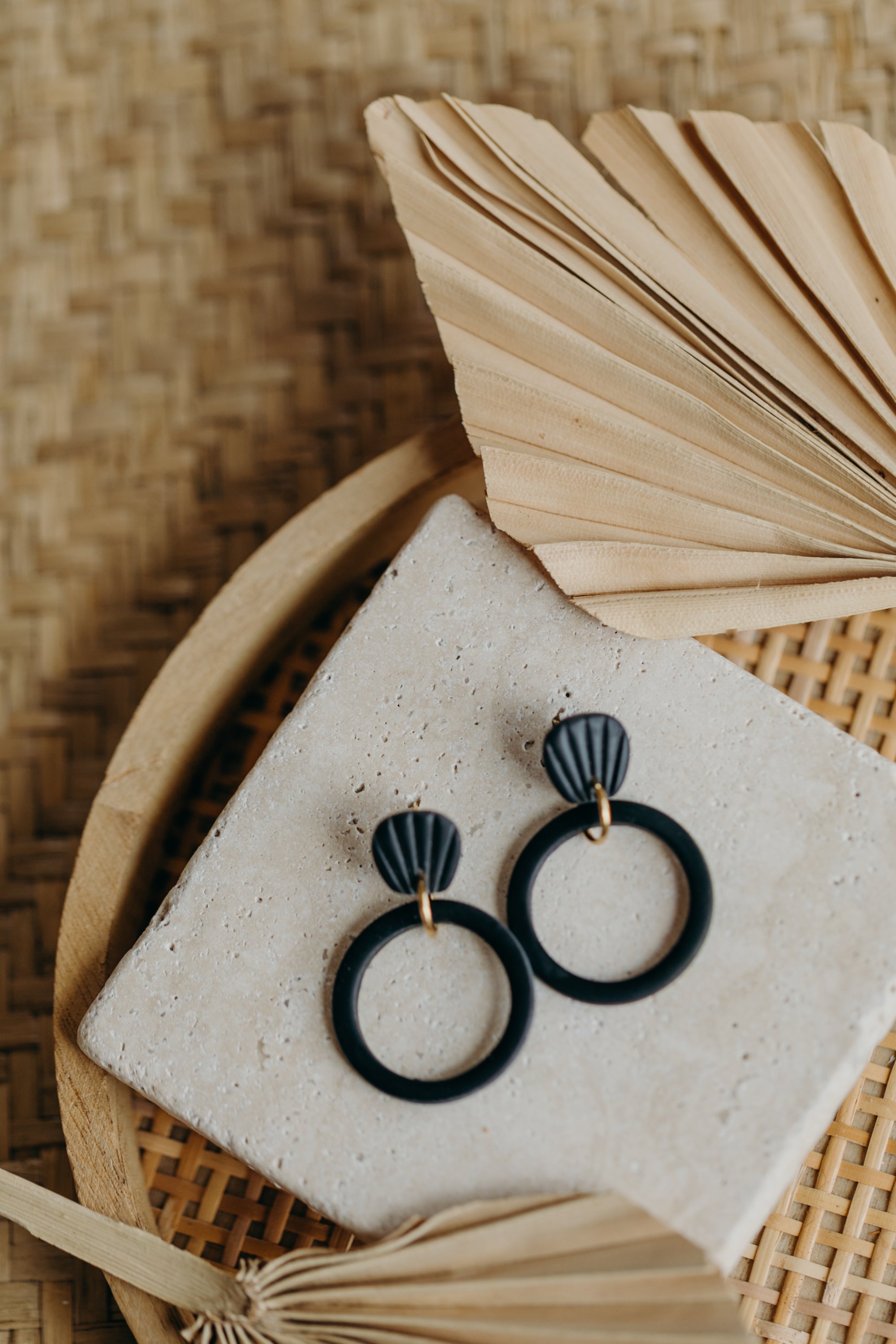 Polymer Clay Earring in Eucalyptus Green