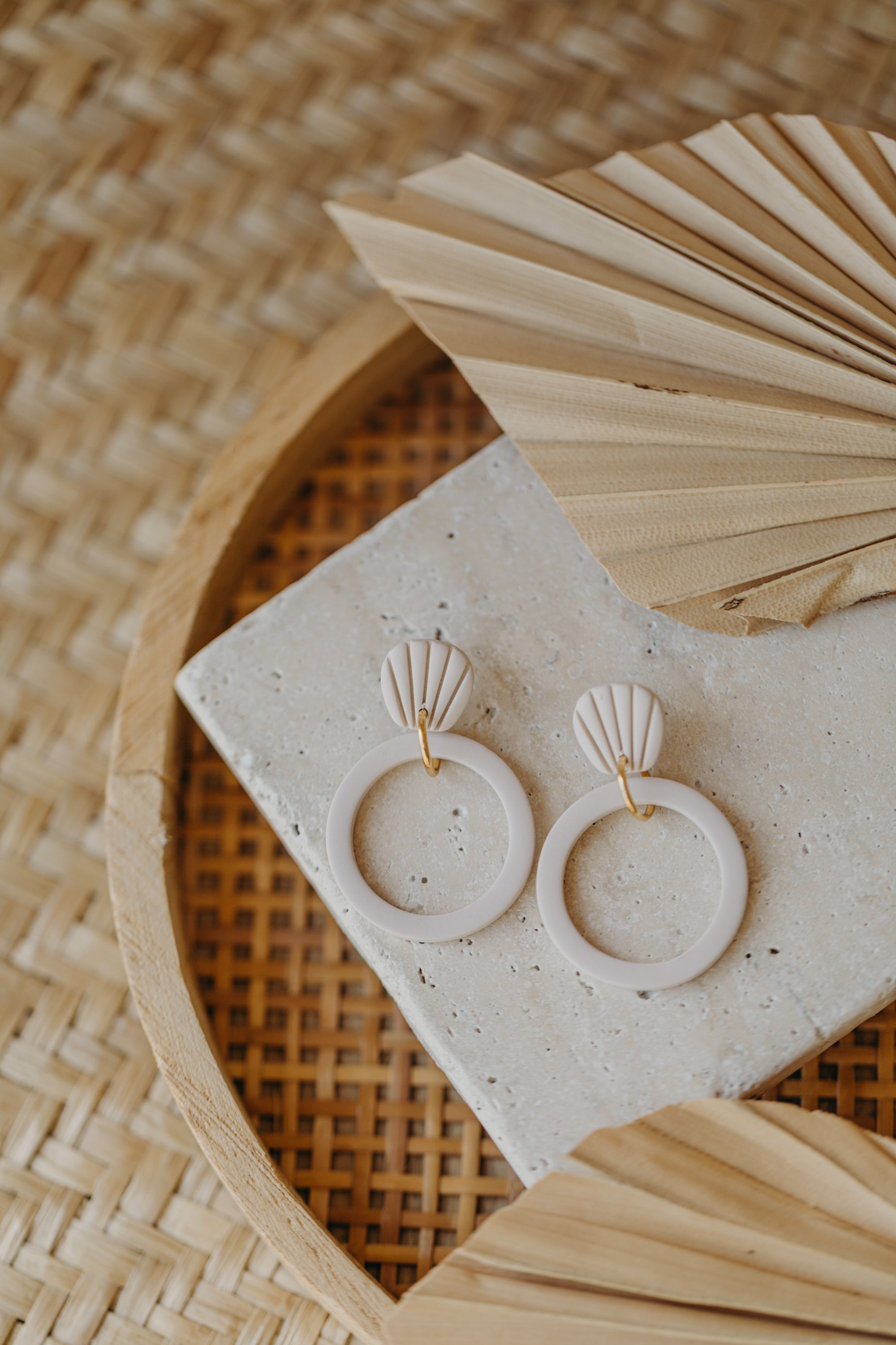 Polymer Clay Earring in Eucalyptus Green