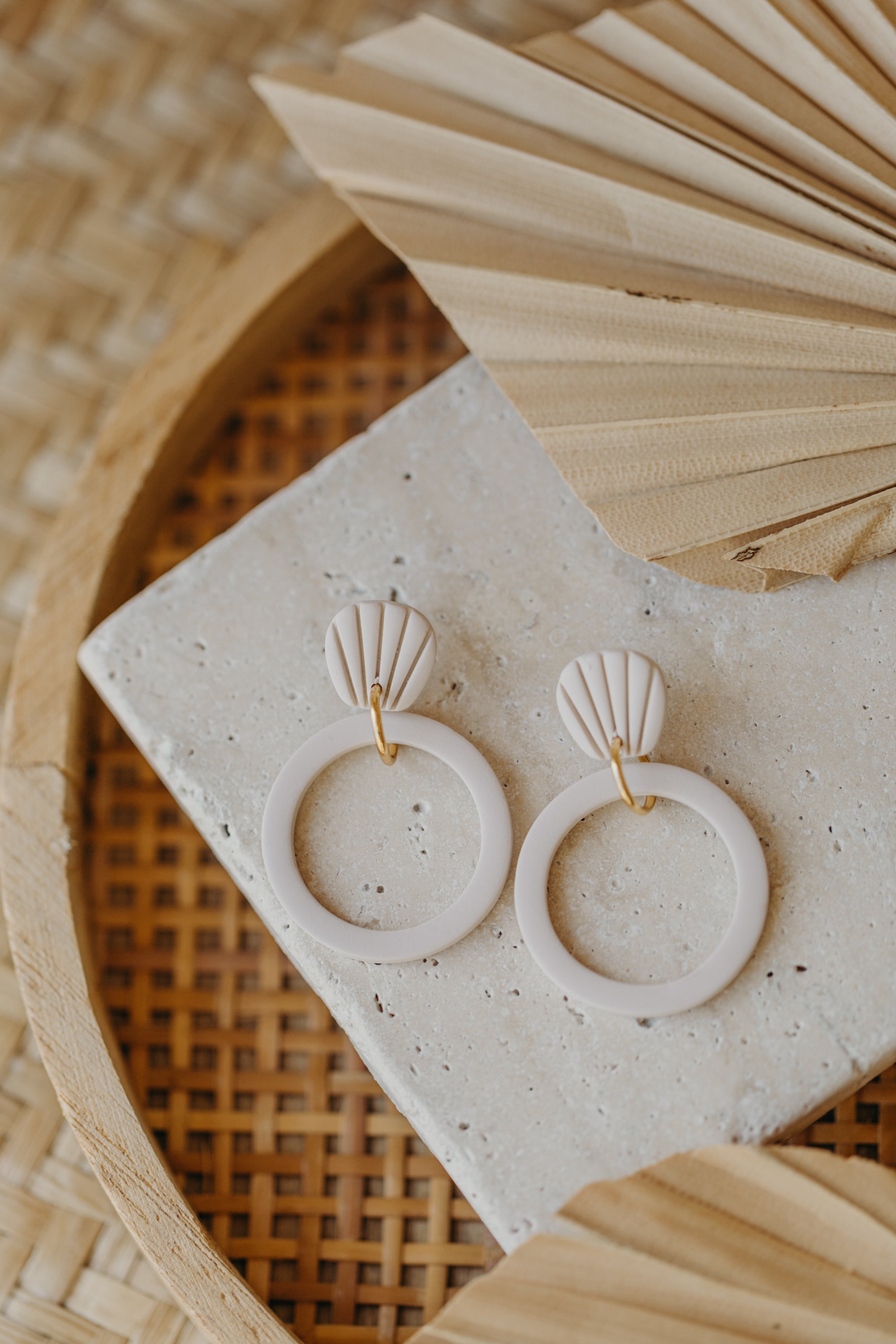 Polymer Clay Earring in Eucalyptus Green