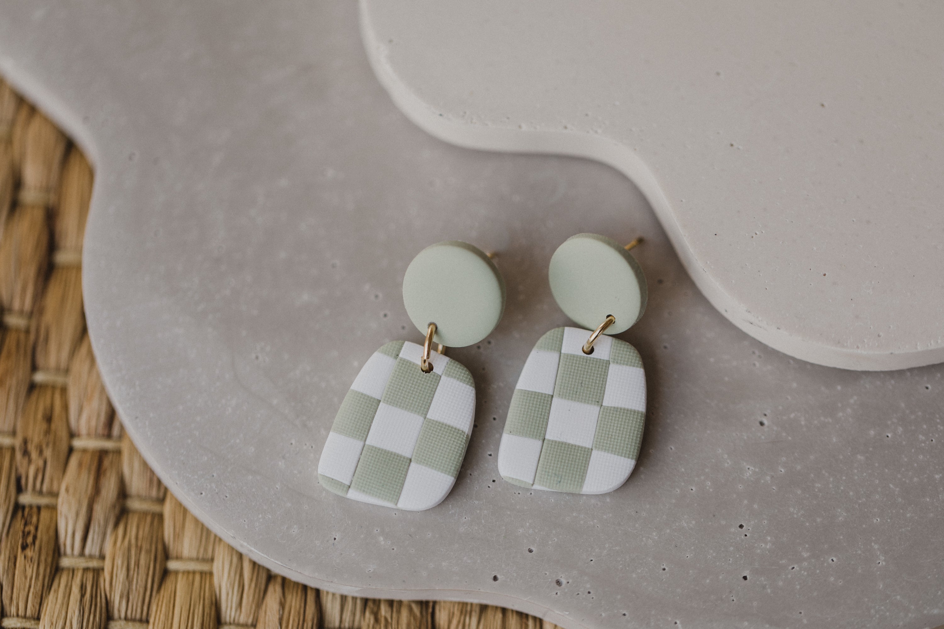 AVA - Checkerboard Ohrringe aus Polymer Ton