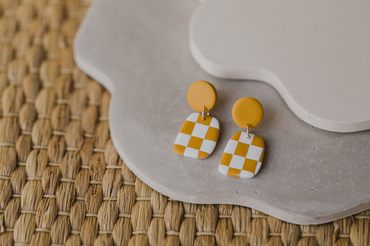 AVA - Checkerboard Ohrringe aus Polymer Ton