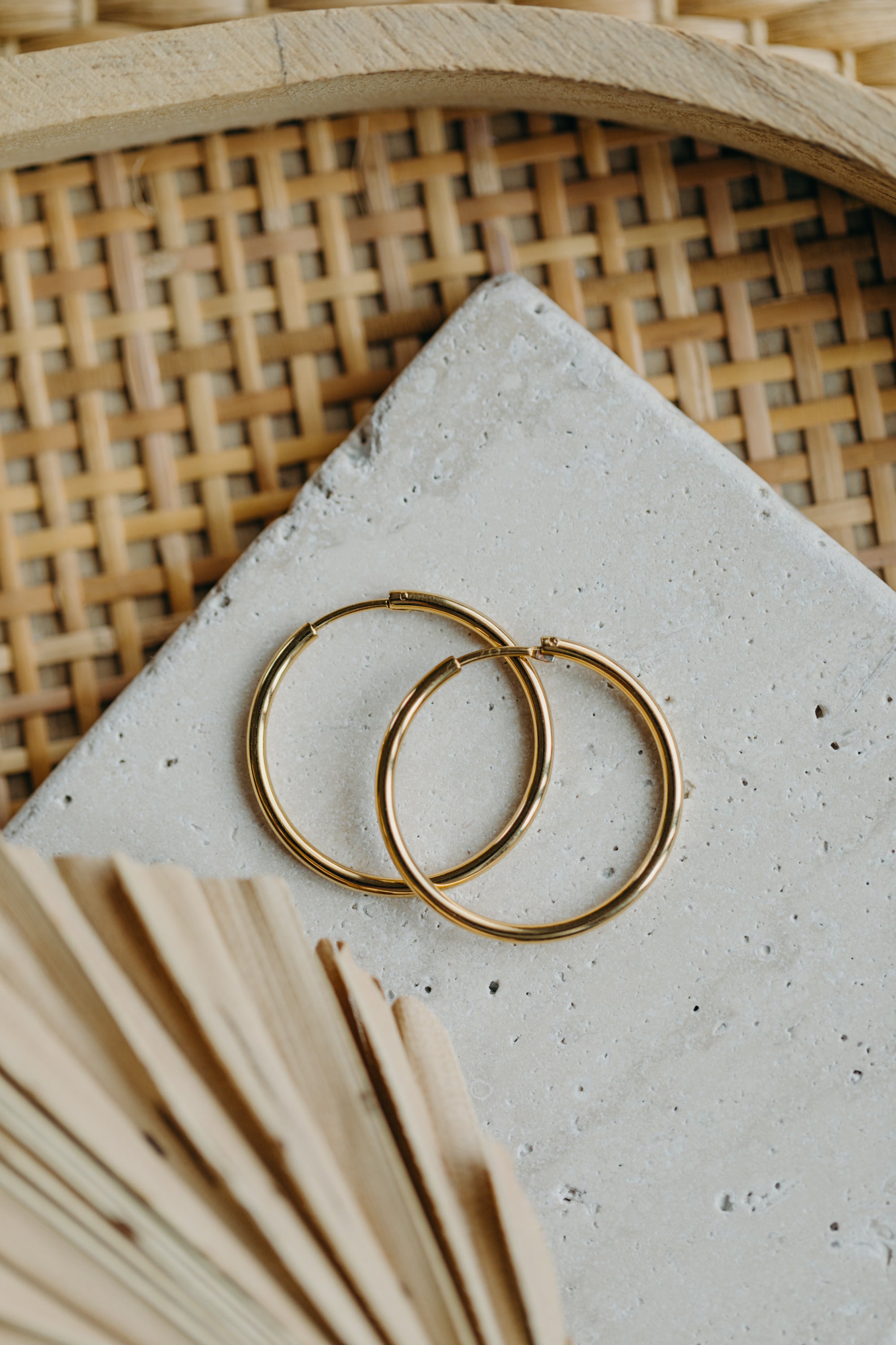 runde Creolen 3cm aus Edelstahl