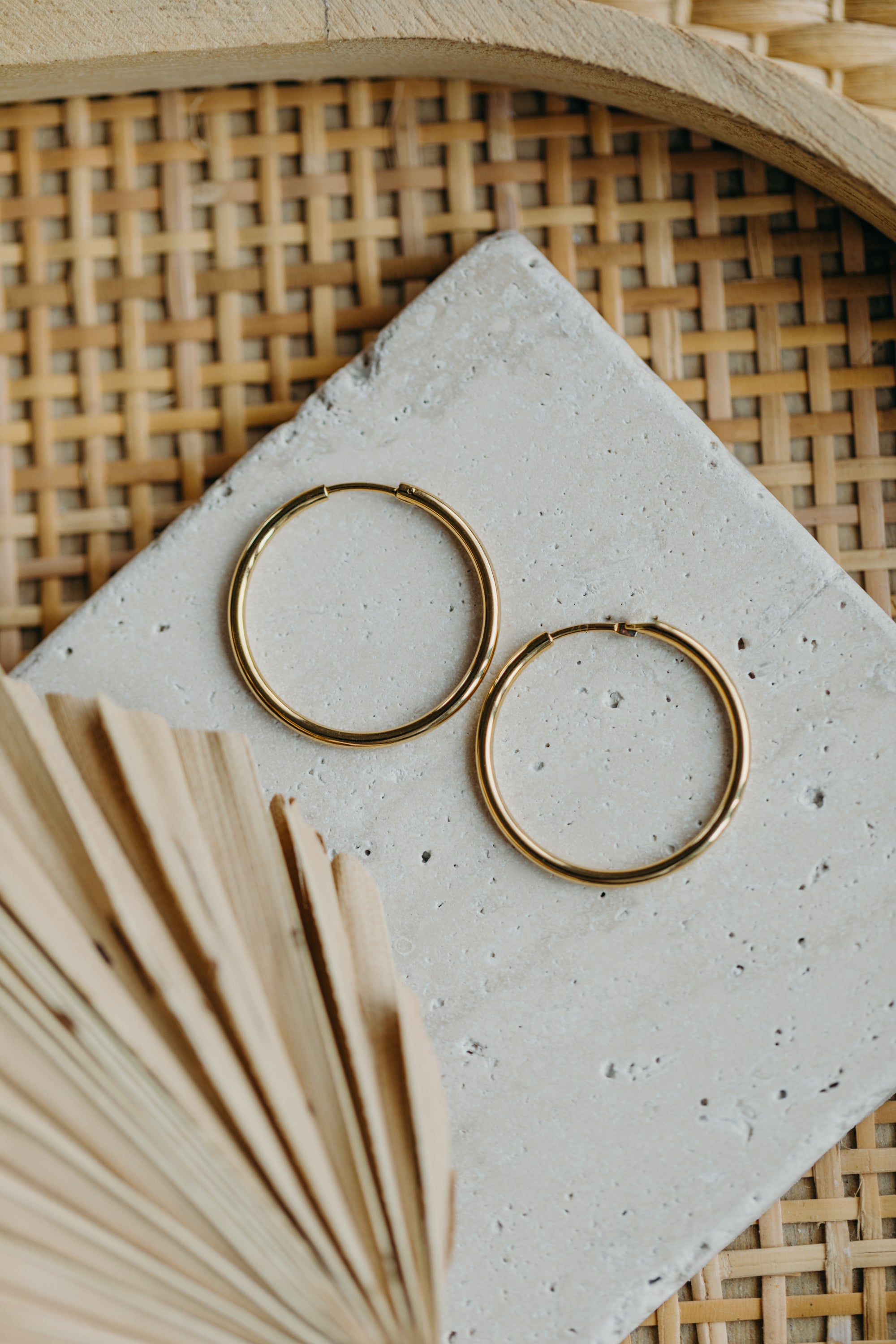 runde Creolen 3cm aus Edelstahl