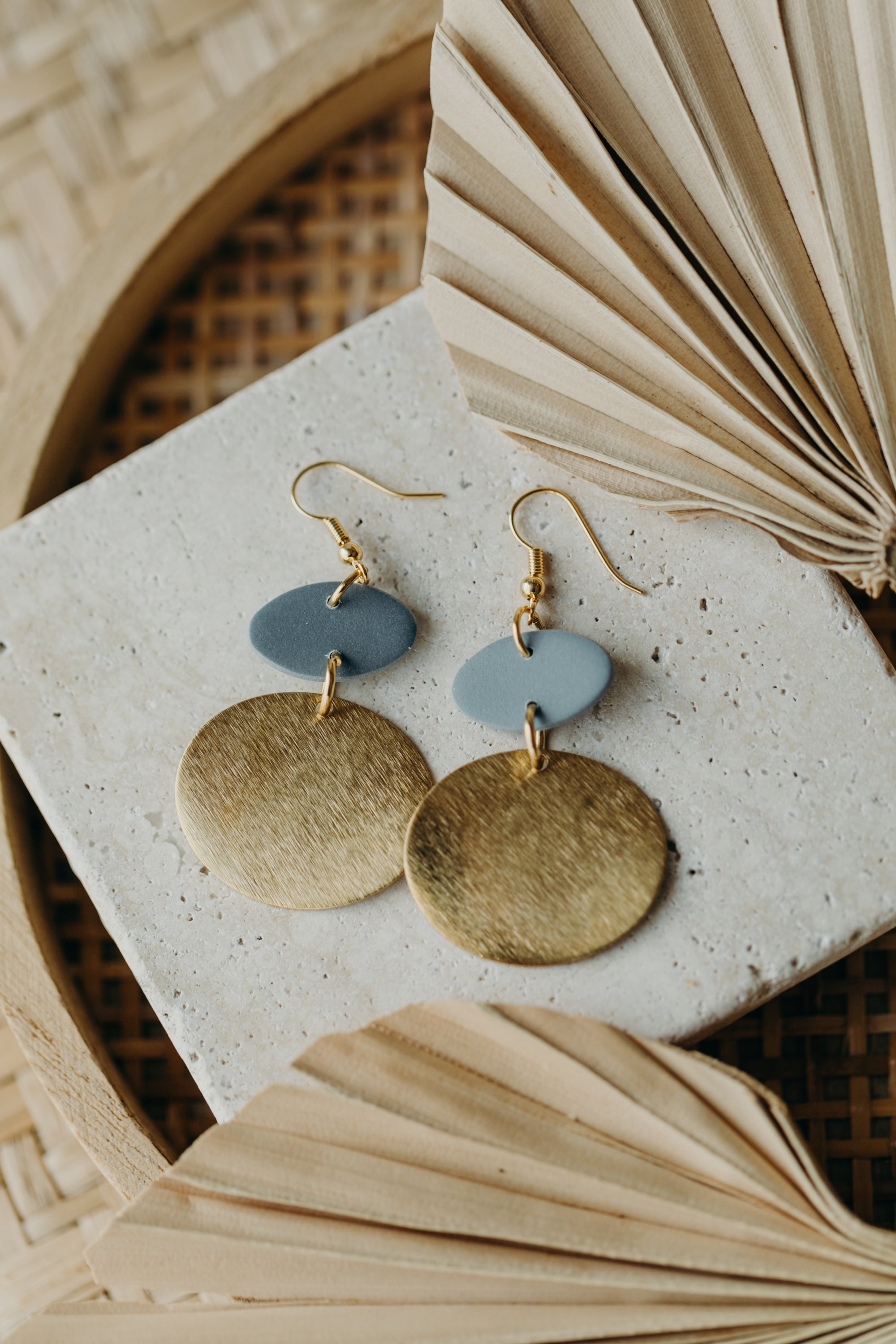 ELODIE - Polymer Clay Earring in Eucalyptus Green