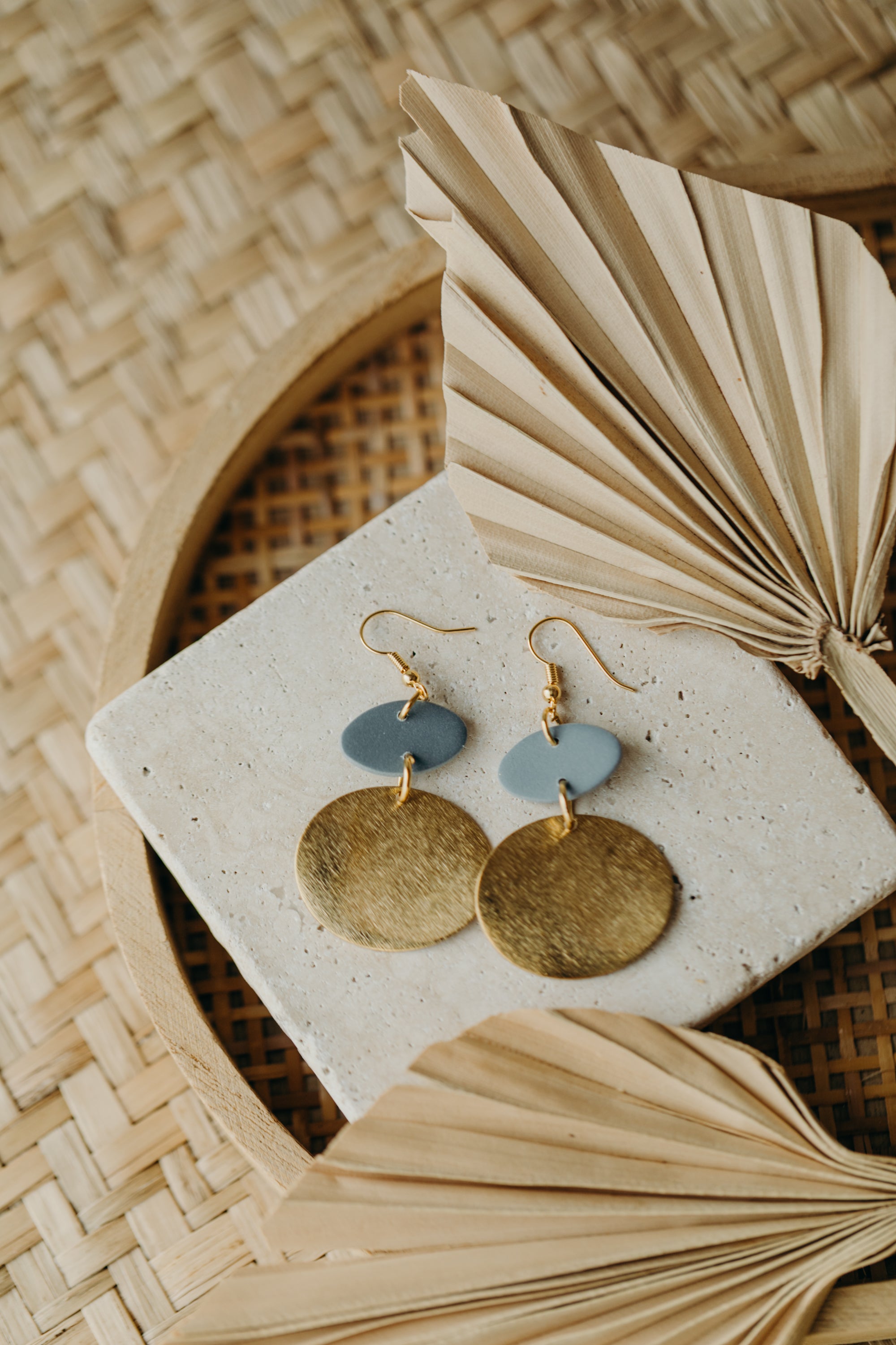 ELODIE - Polymer Clay Earring in Eucalyptus Green