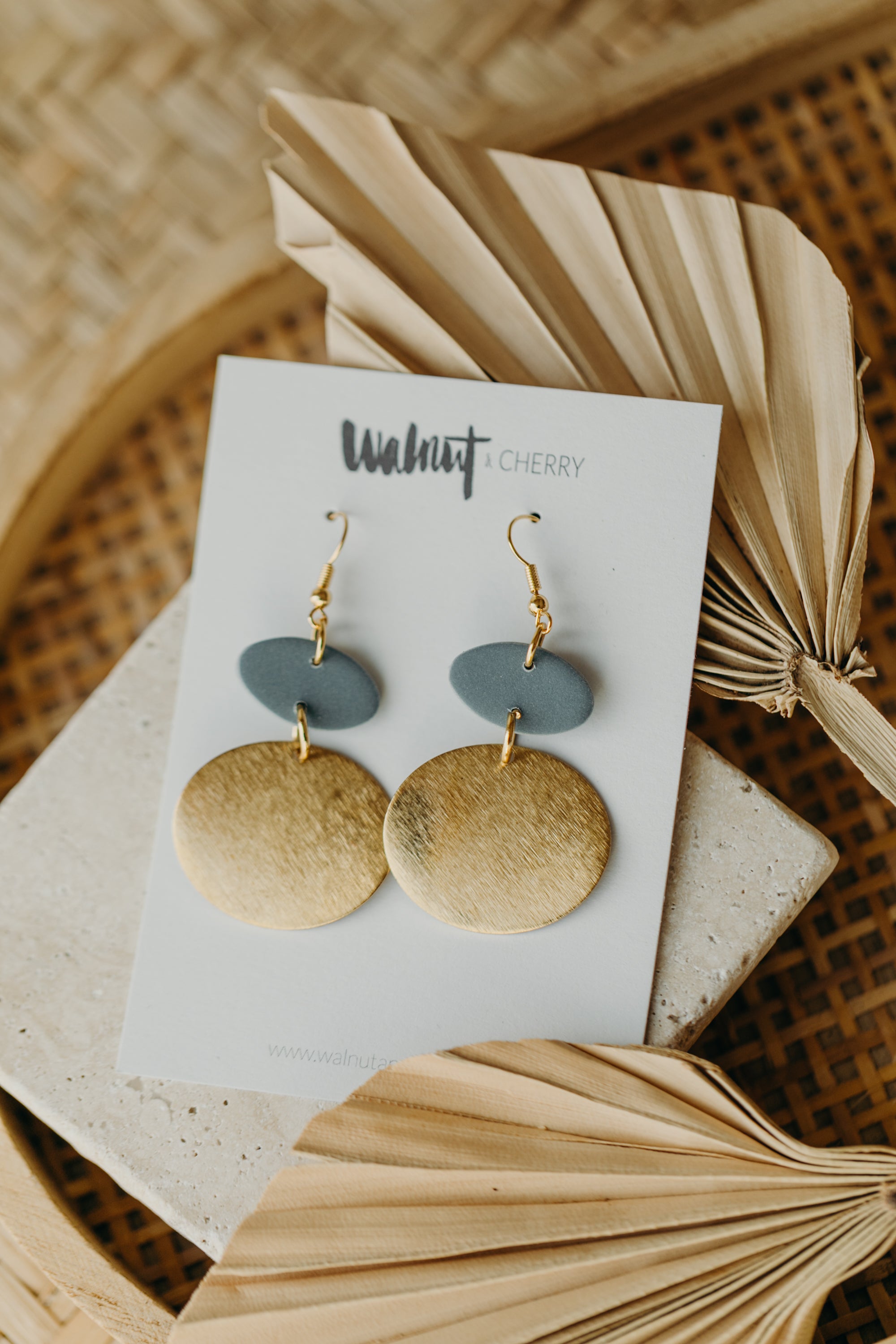 ELODIE - Polymer Clay Earring in Eucalyptus Green