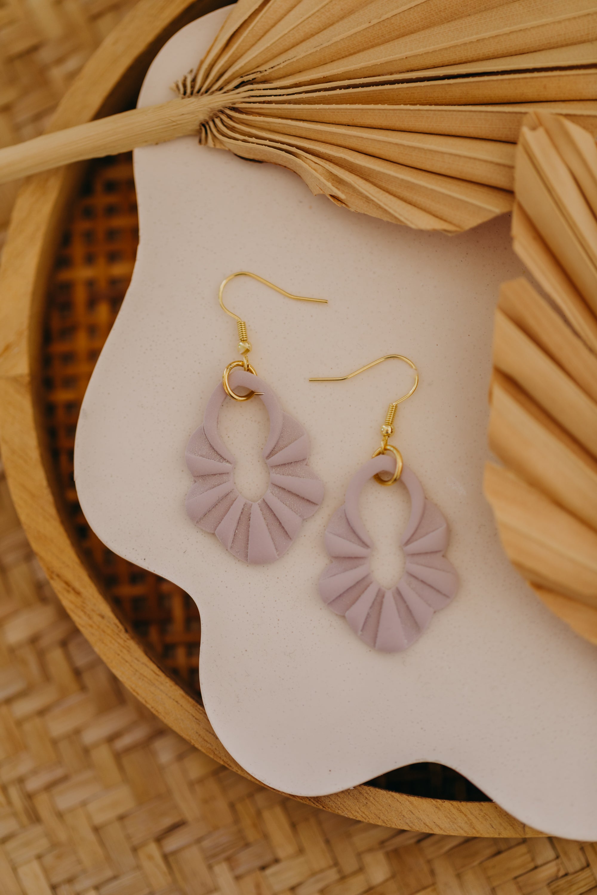 Polymer Clay Earring in Eucalyptus Green