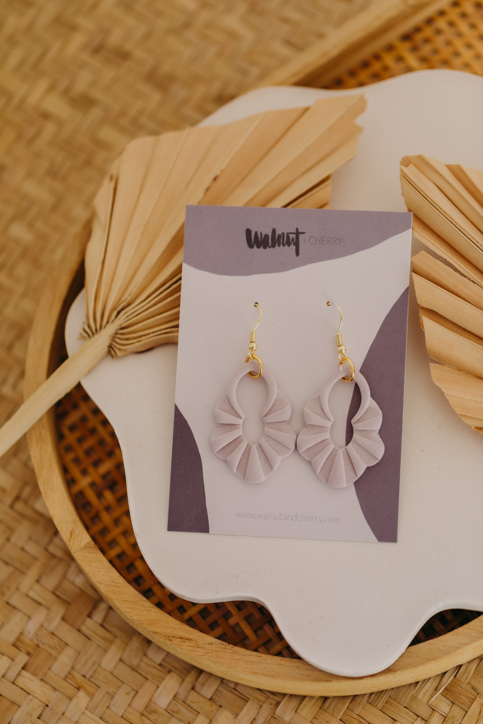 Polymer Clay Earring in Eucalyptus Green