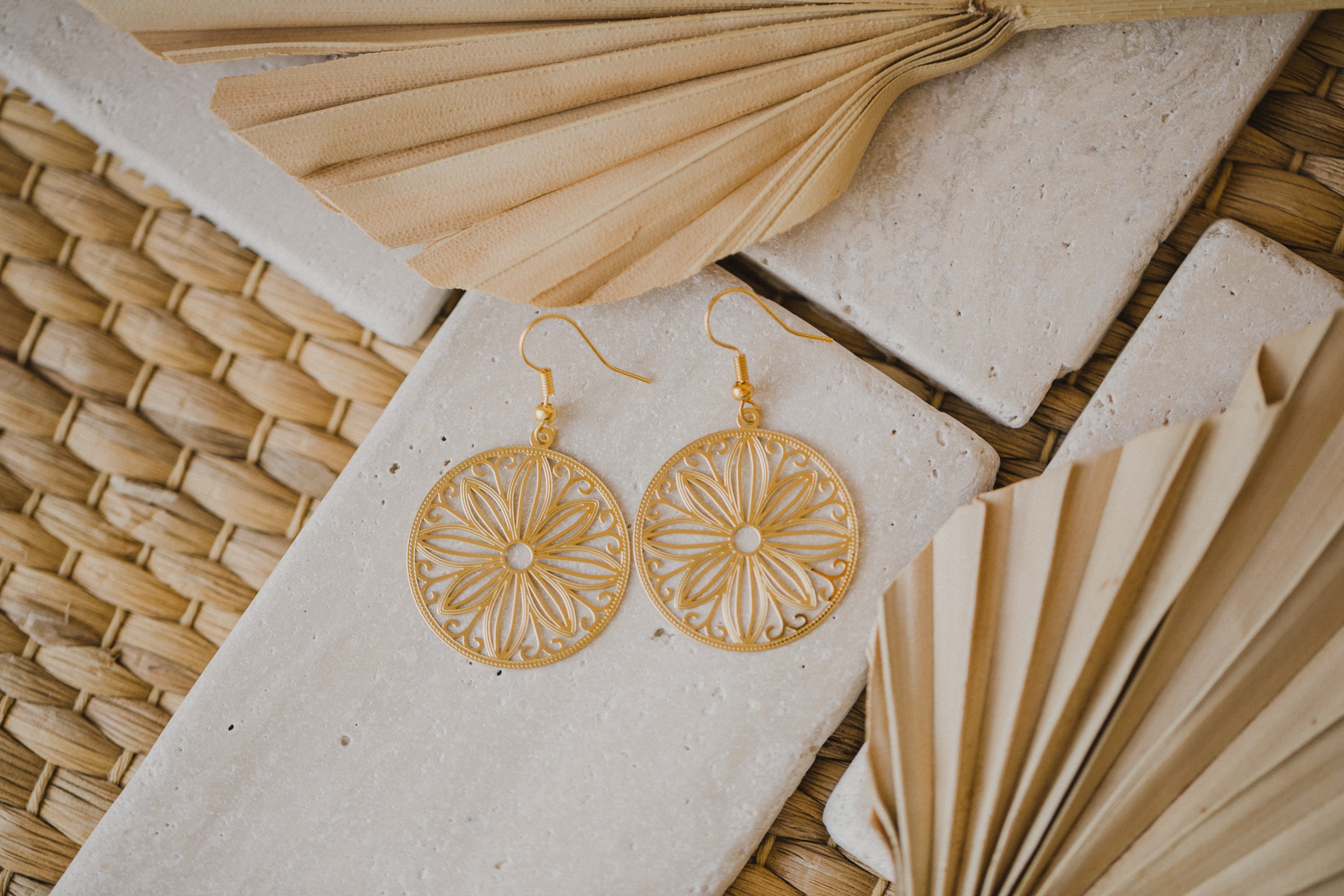 fringe earrings made of brass