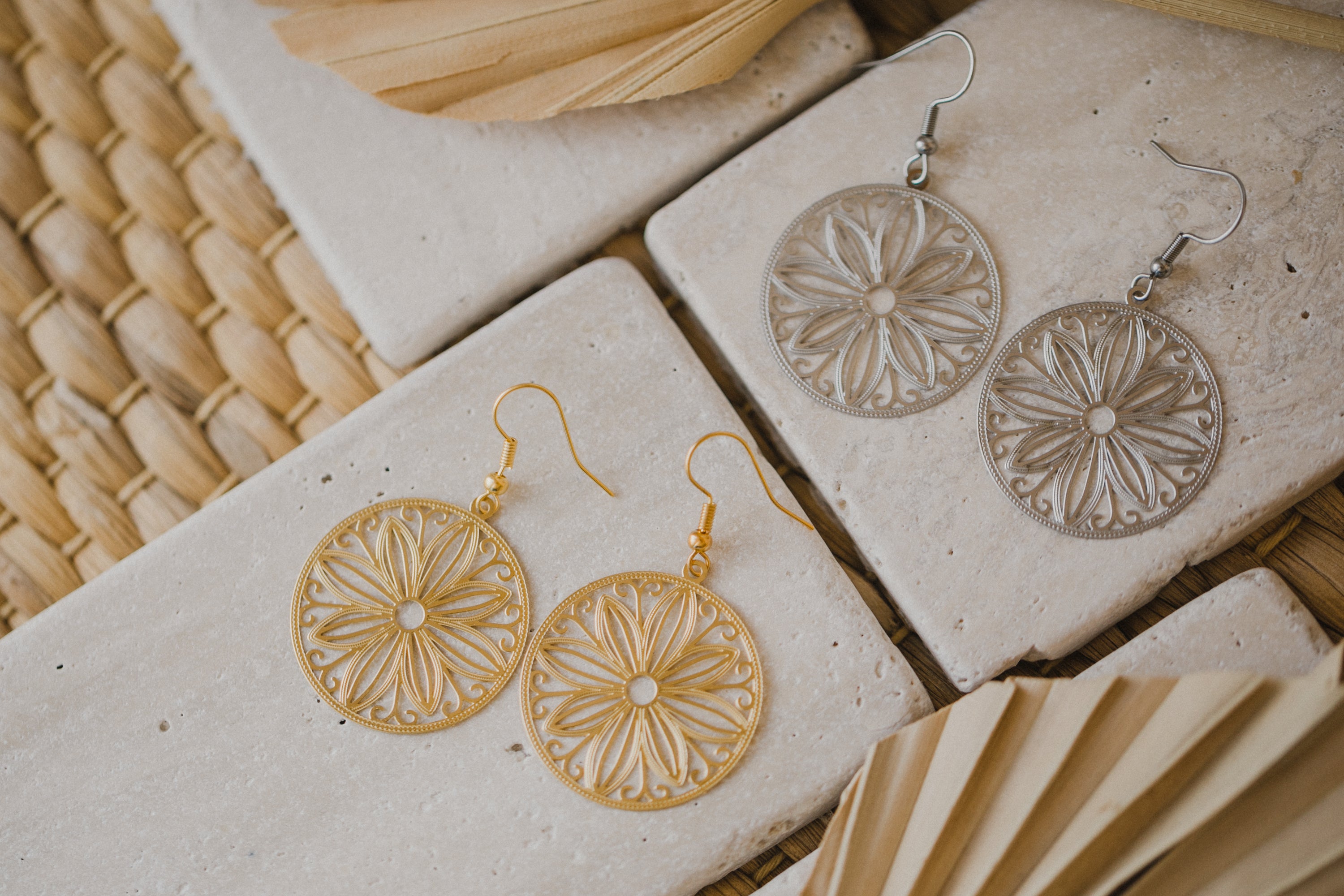 fringe earrings made of brass