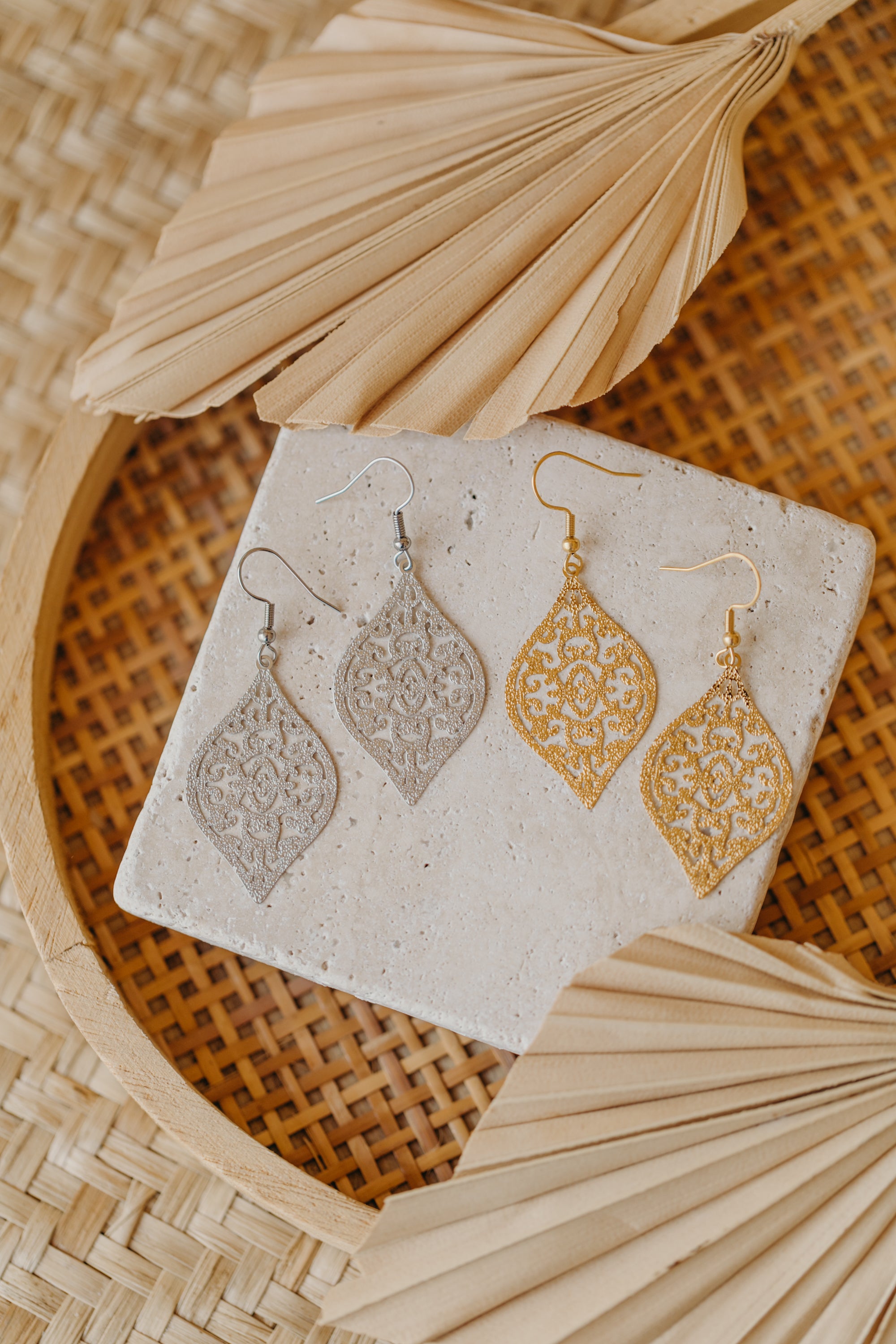 Ornament Ohrringe aus Edelstahl