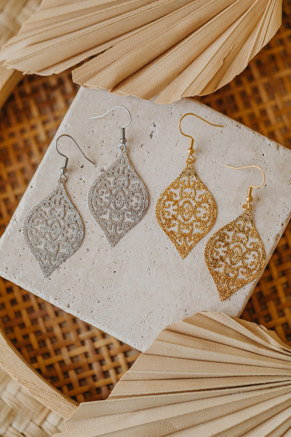 Ornament Ohrringe aus Edelstahl