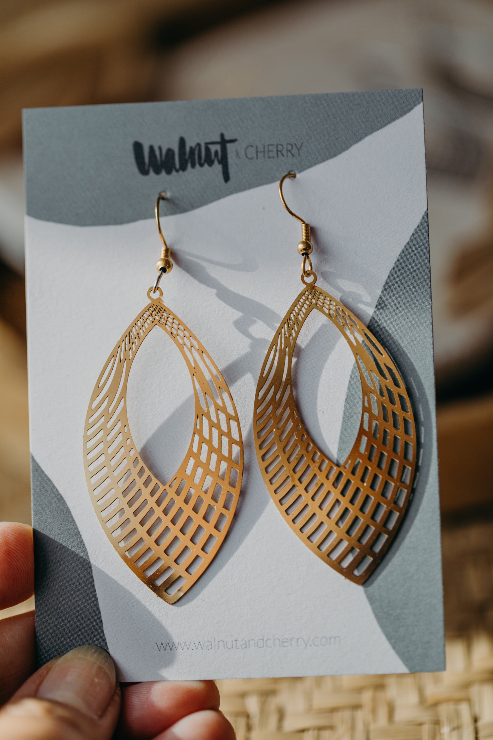 große Blatt Ohrringe aus Edelstahl