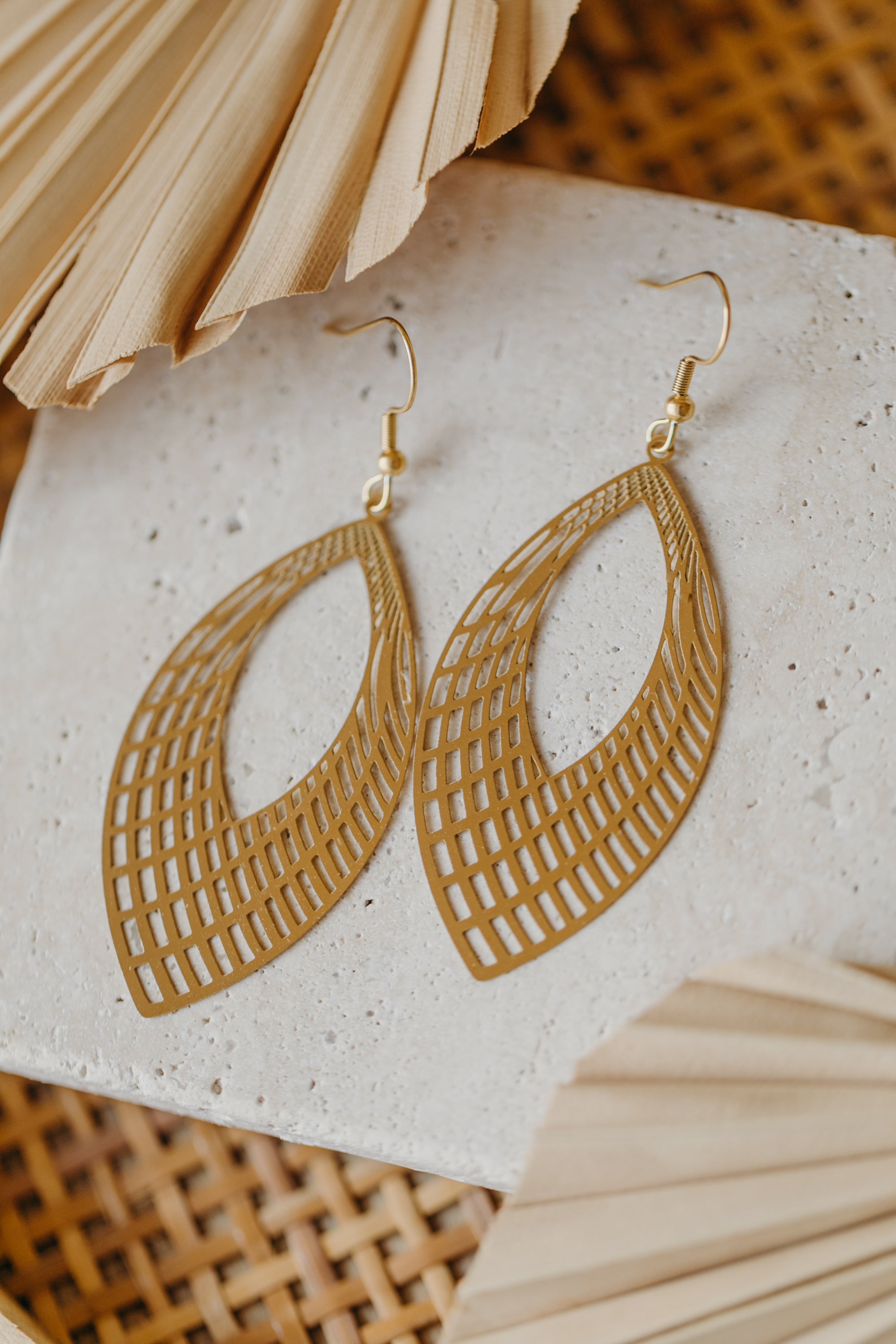 große Blatt Ohrringe aus Edelstahl