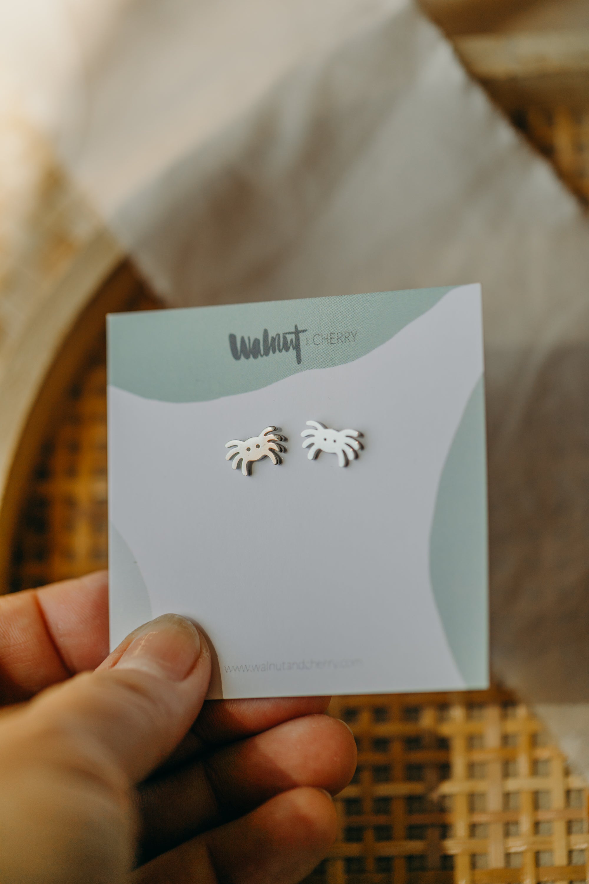 Stud earrings small sun with dots