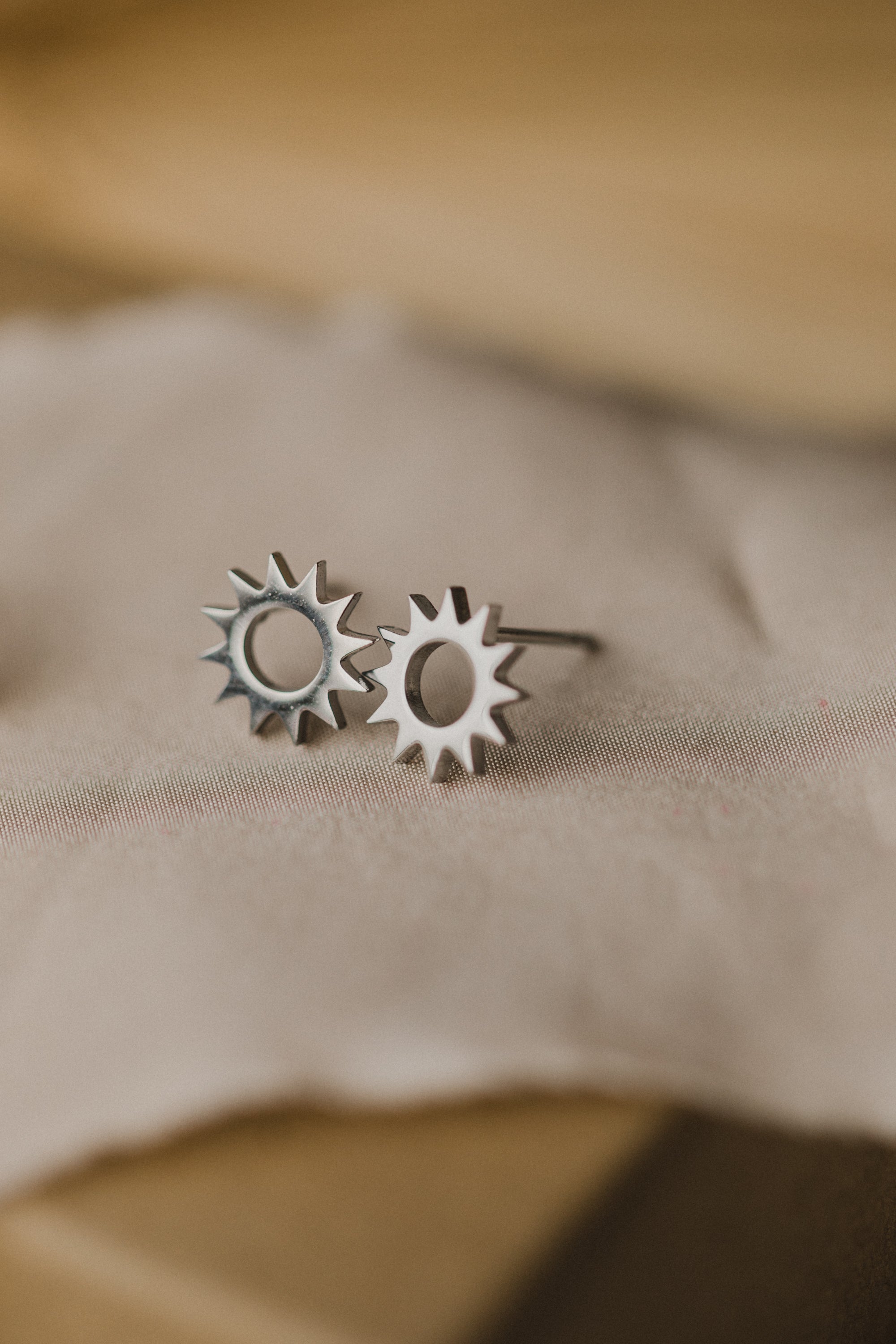 Sun stud earrings