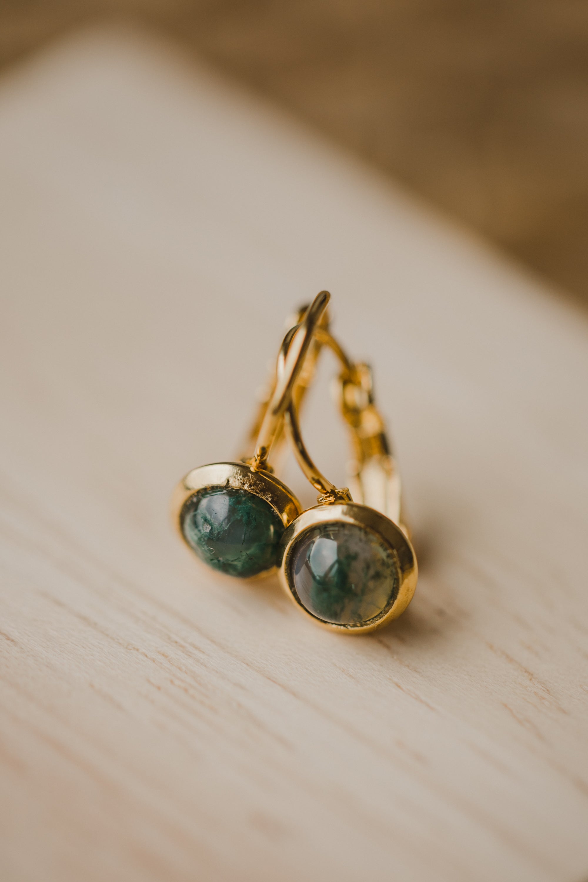 indischer Achat Edelstein Ohrhänger (6 mm)