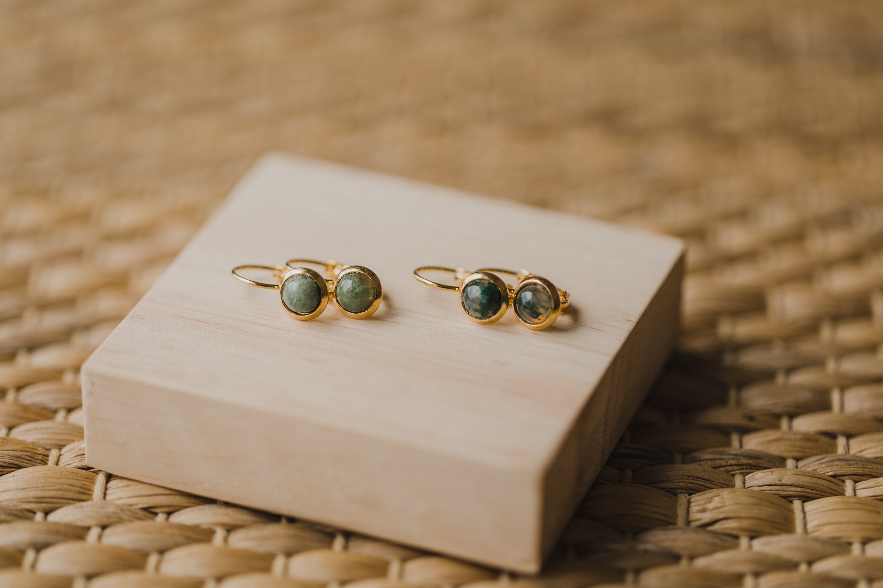 indischer Achat Edelstein Ohrhänger (6 mm)