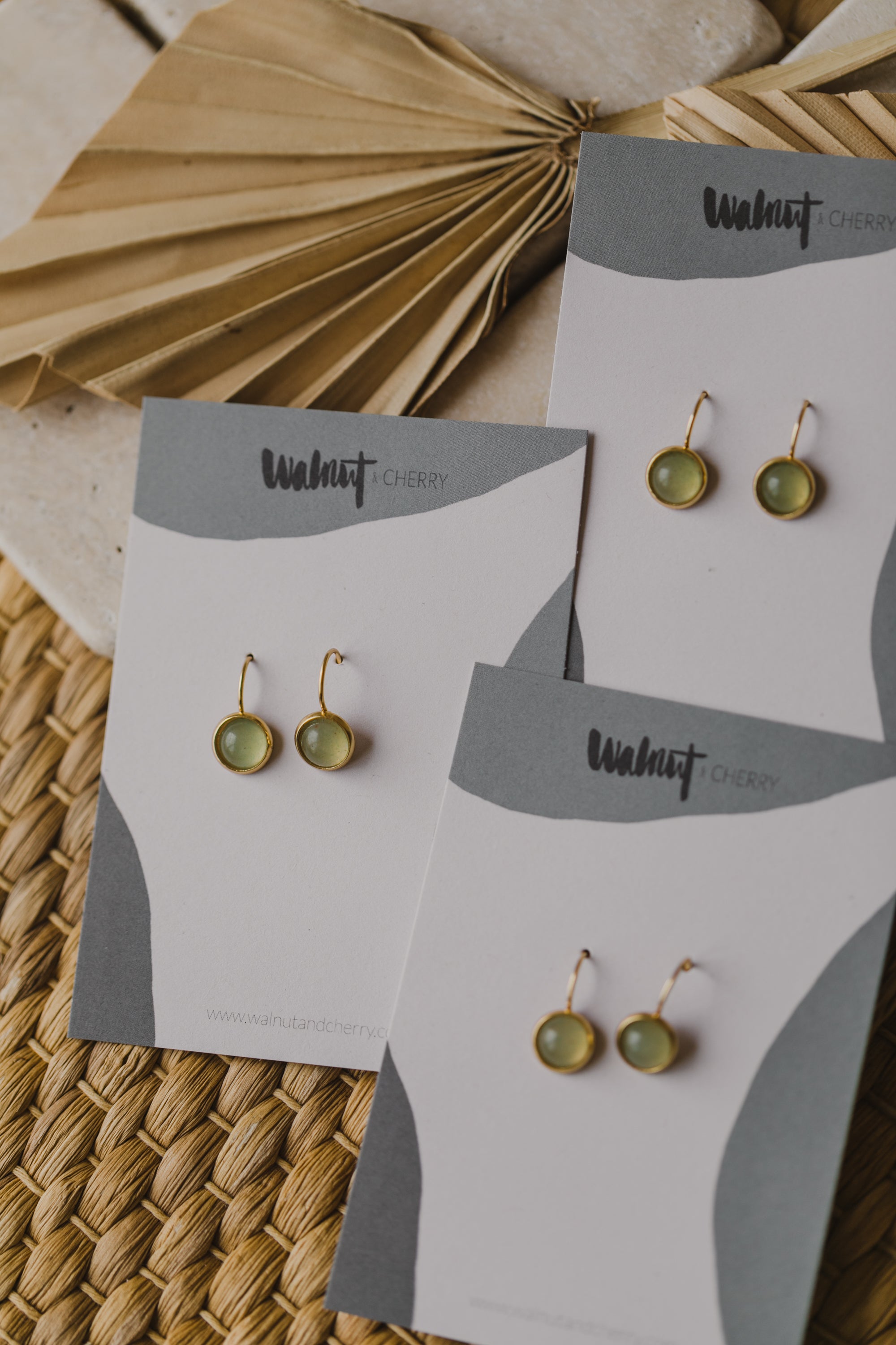 grüne Aventurin Edelstein Ohrhänger (8 mm)