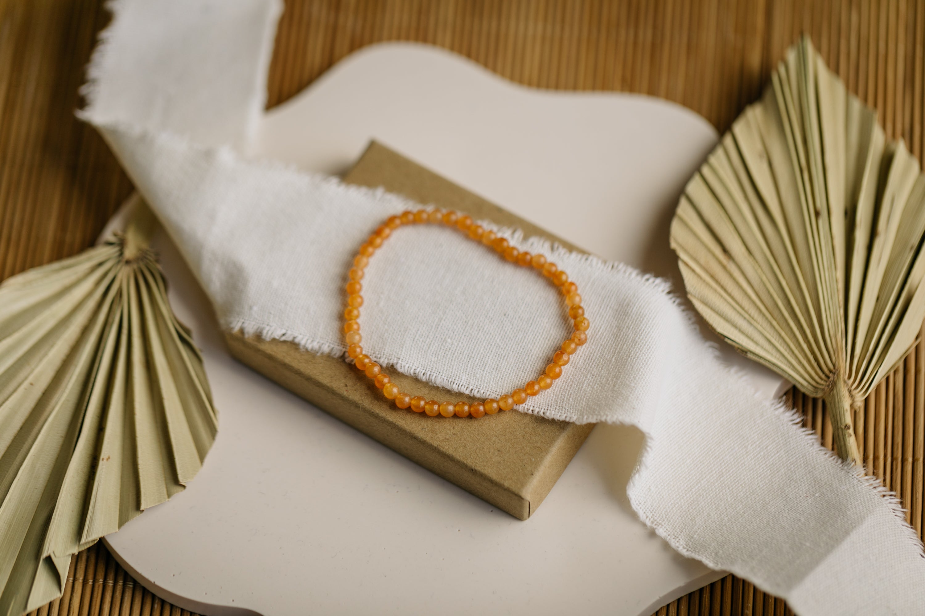 Armband mit orangen Aventurin Edelstein Perlen