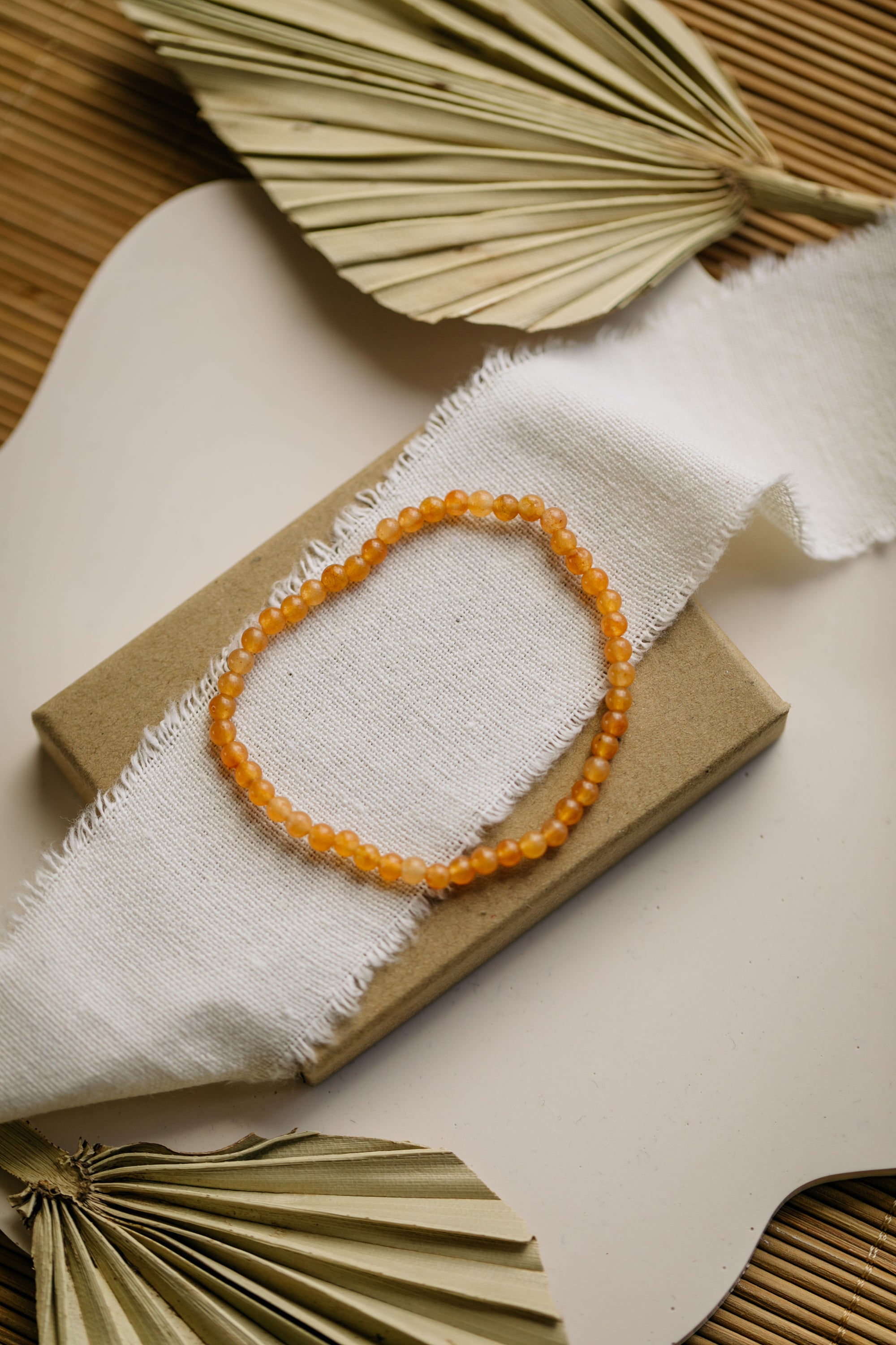 Armband mit orangen Aventurin Edelstein Perlen