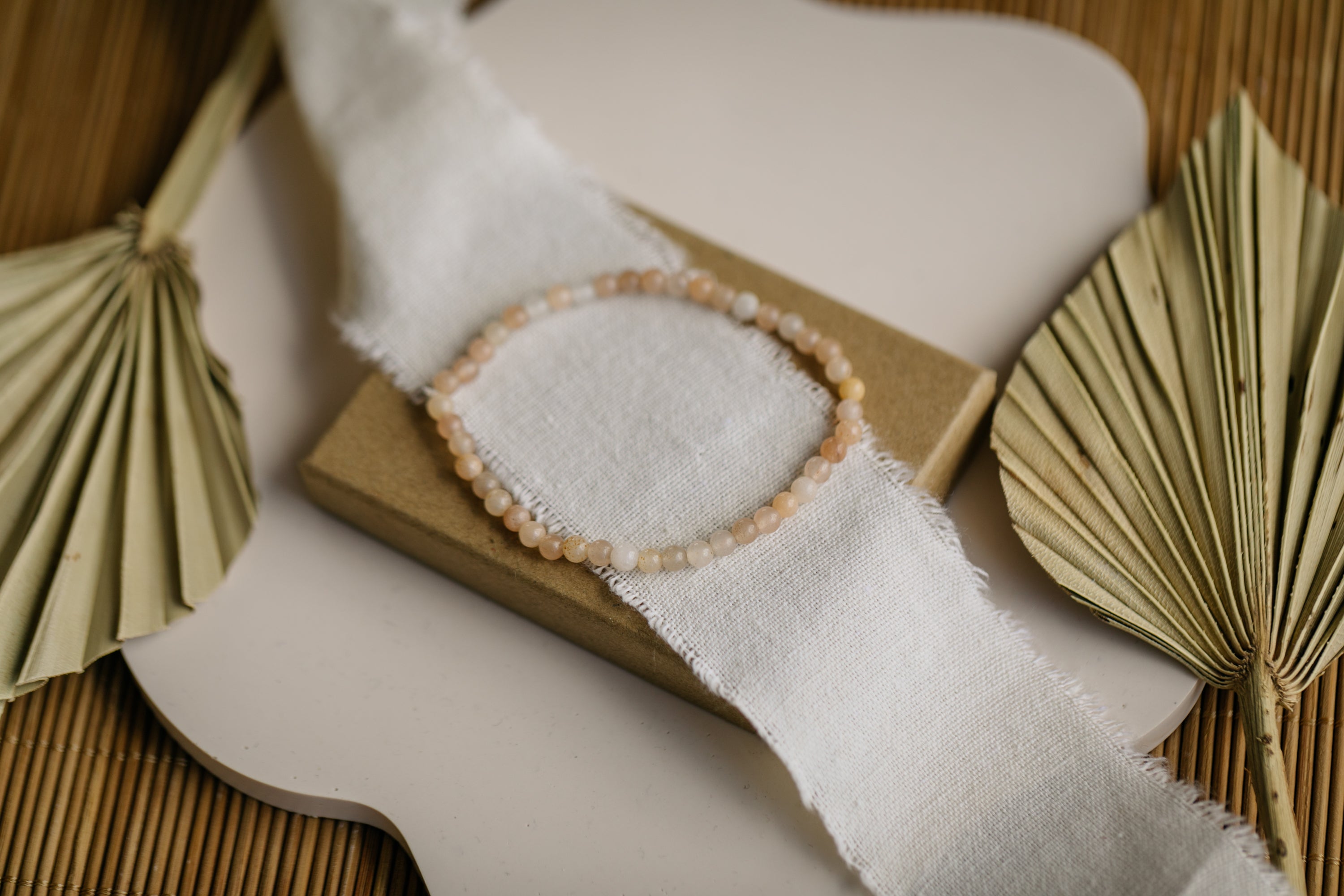 Armband mit apricot Aventurin Edelstein Perlen