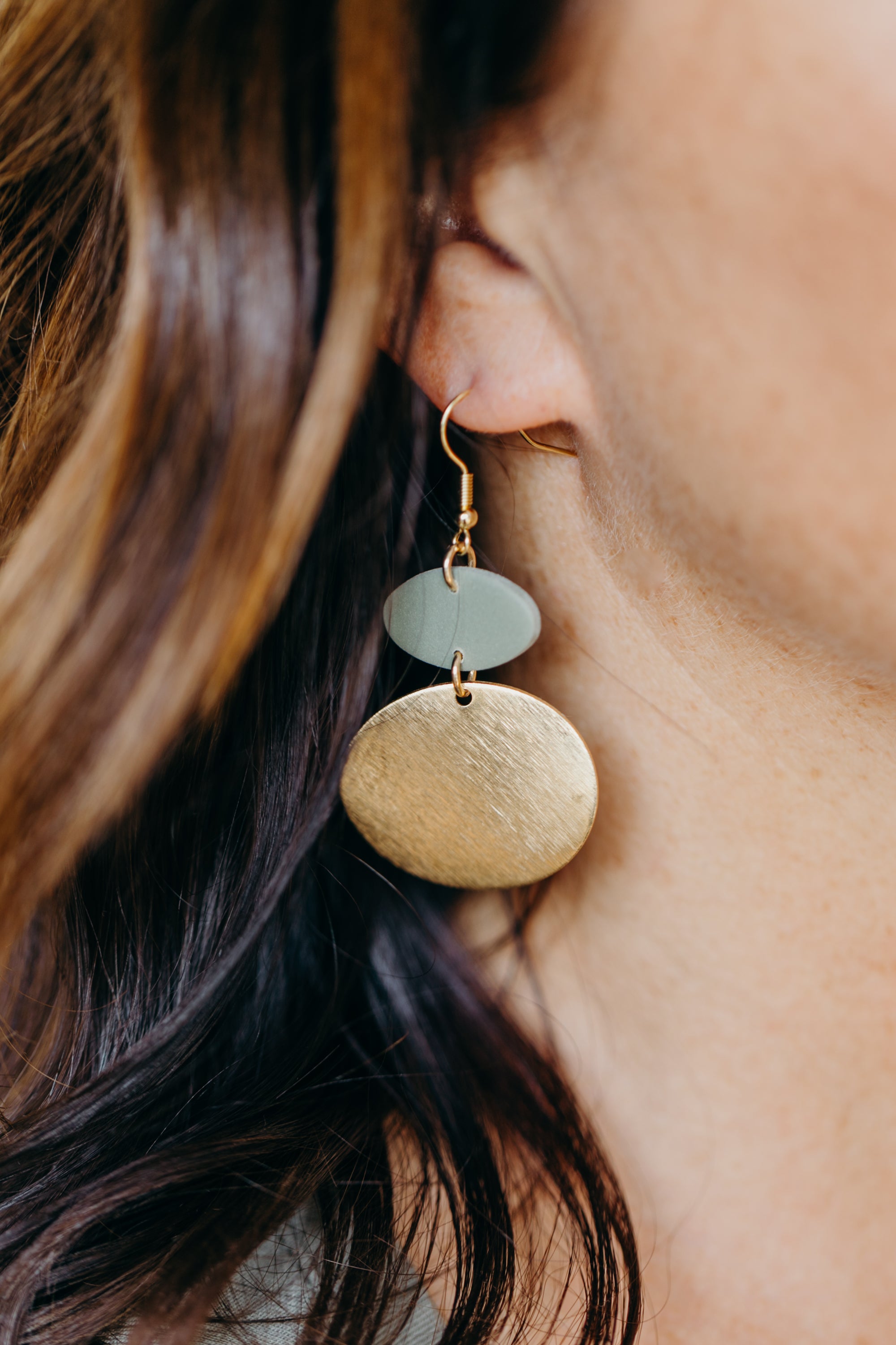 ELODIE - Polymer Clay Earring in Eucalyptus Green