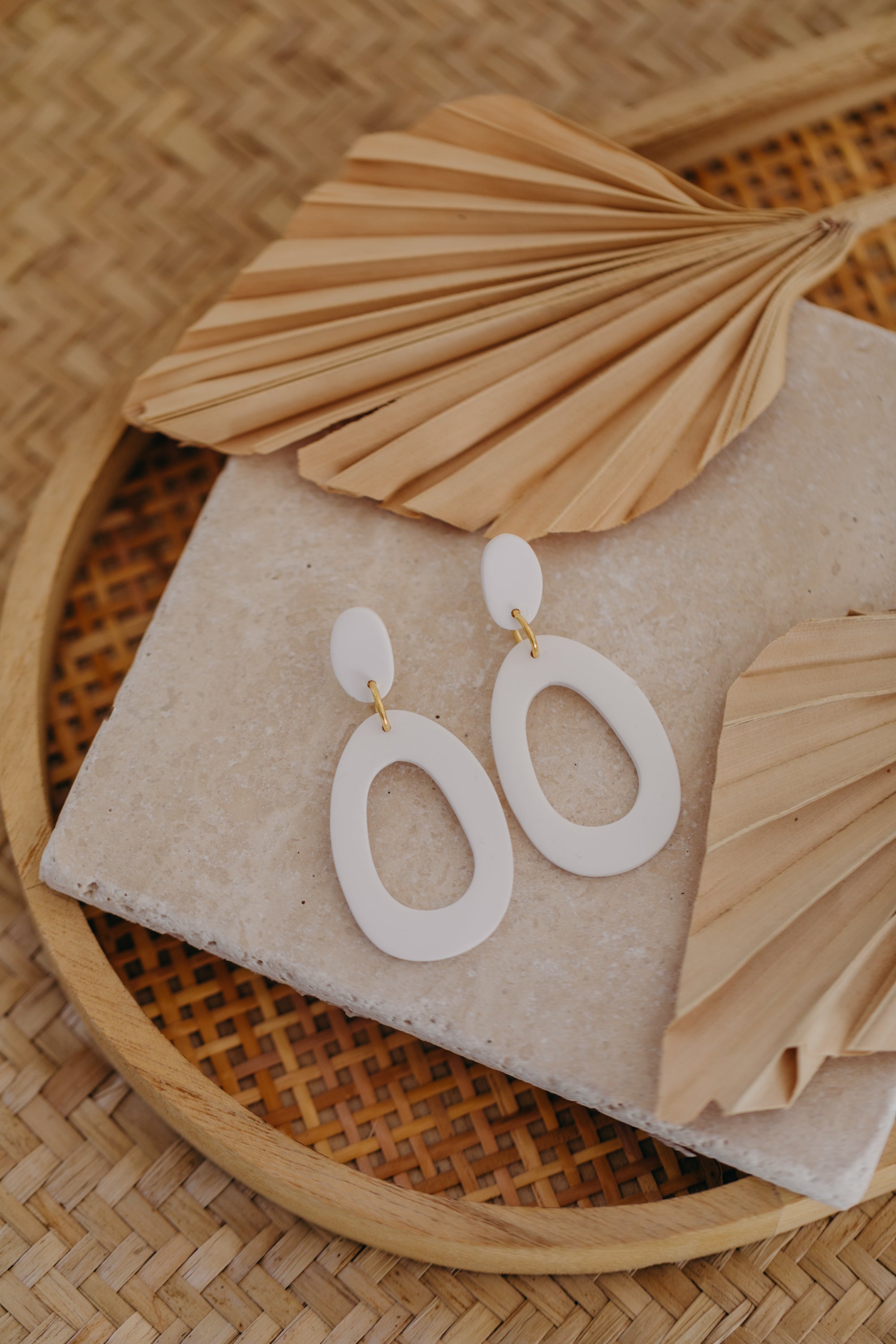 Polymer Clay Earring in Eucalyptus Green