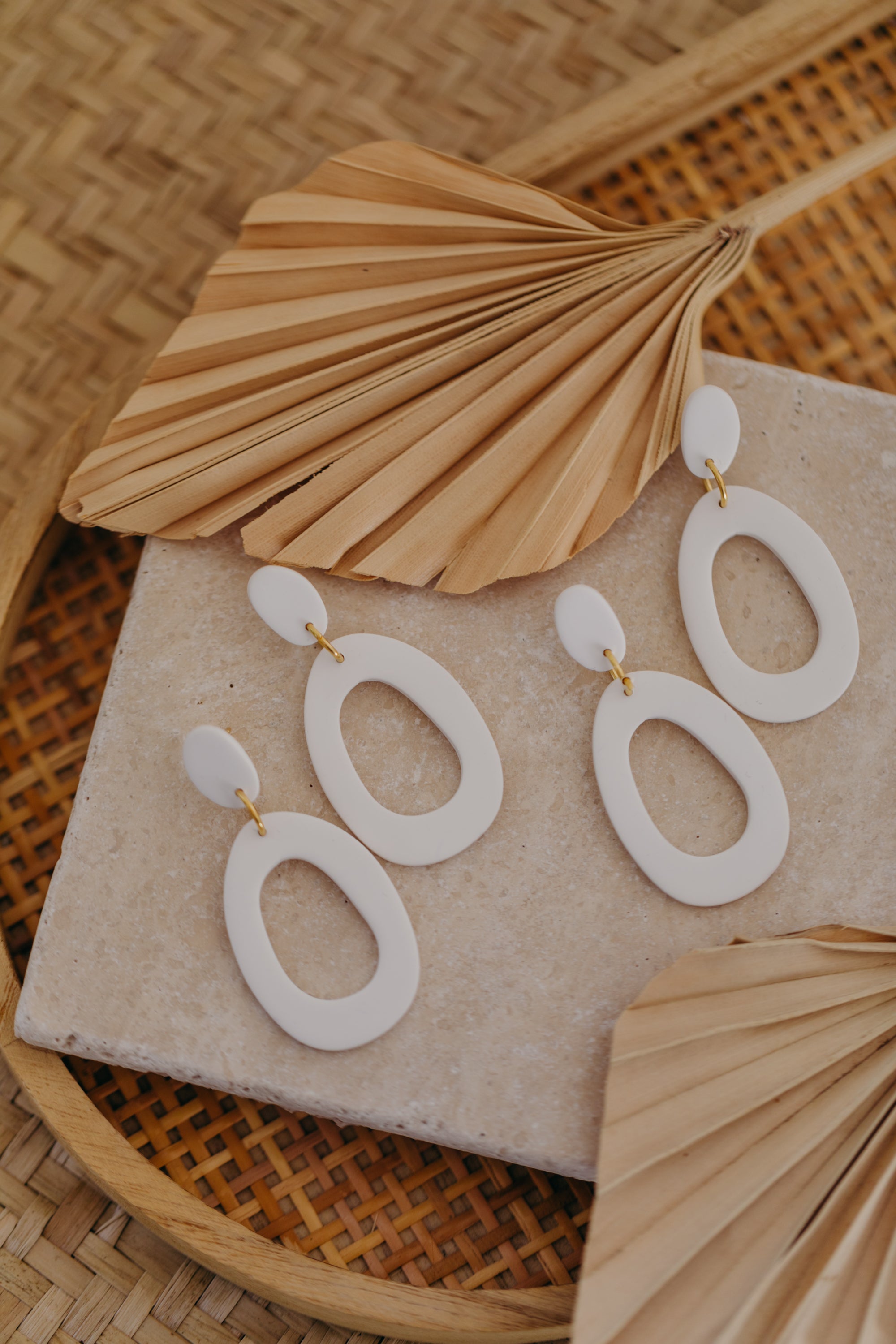 Polymer Clay Earring in Eucalyptus Green