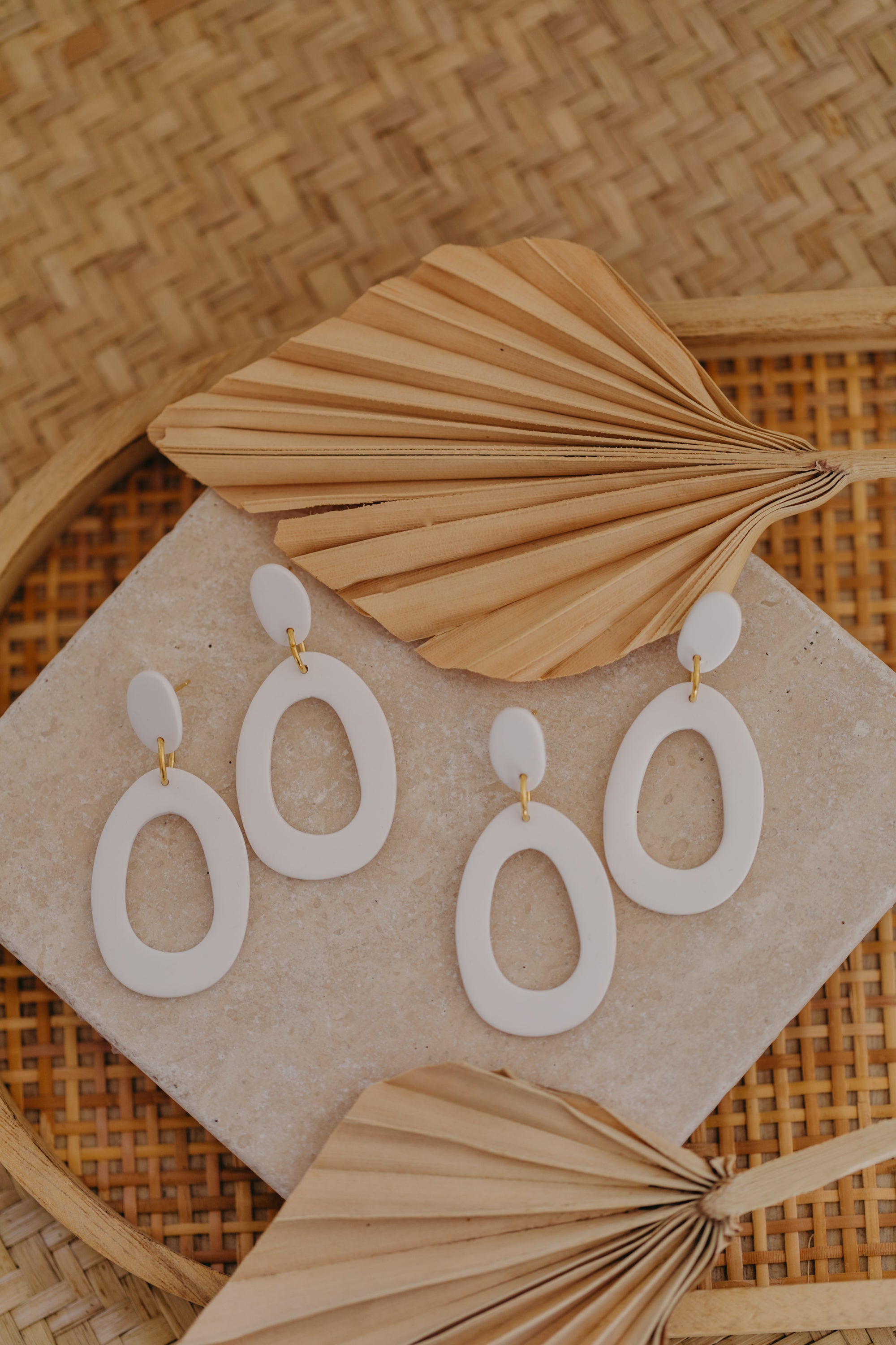 Polymer Clay Earring in Eucalyptus Green