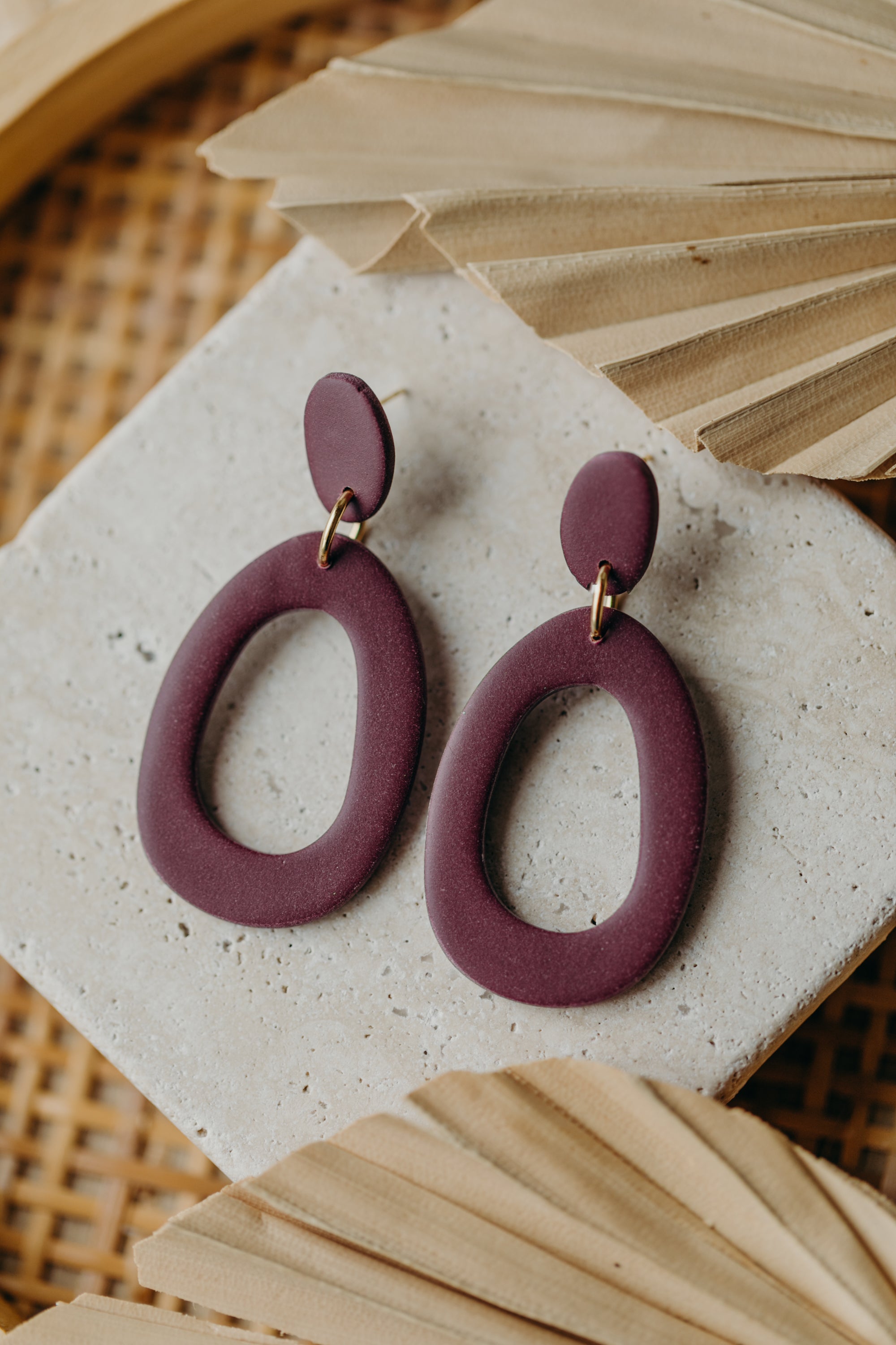 Polymer Clay Earring in Eucalyptus Green