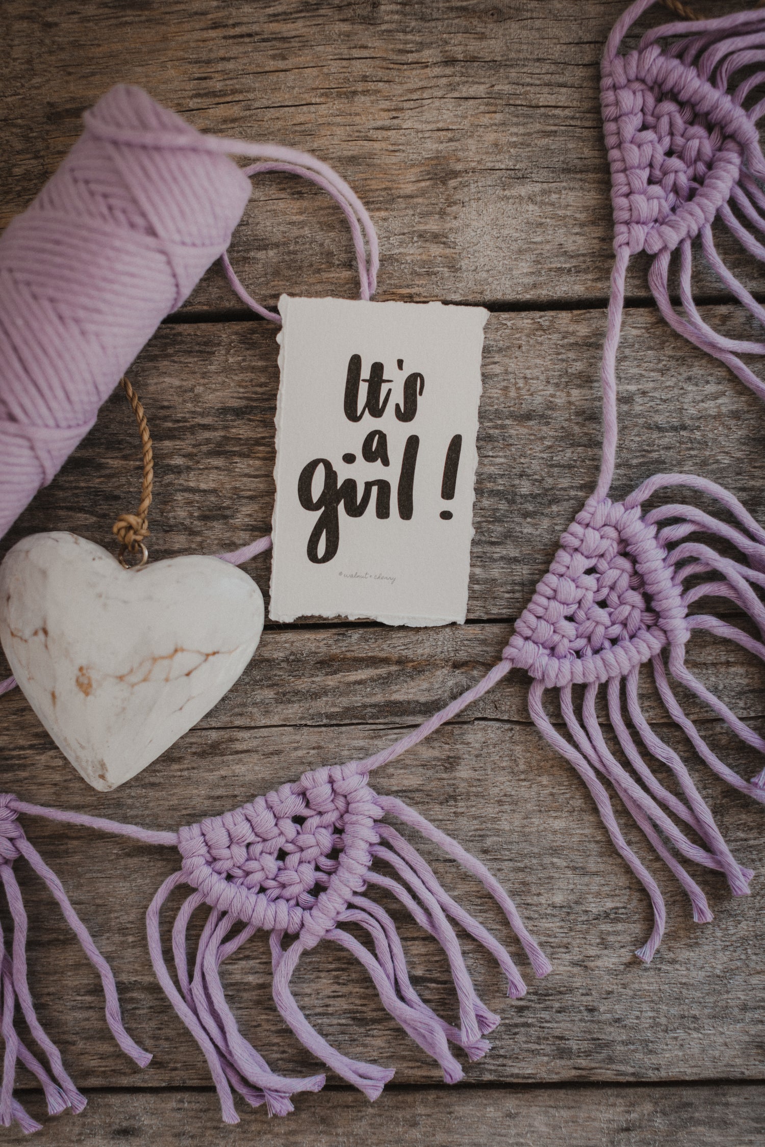 Macrame garland in purple