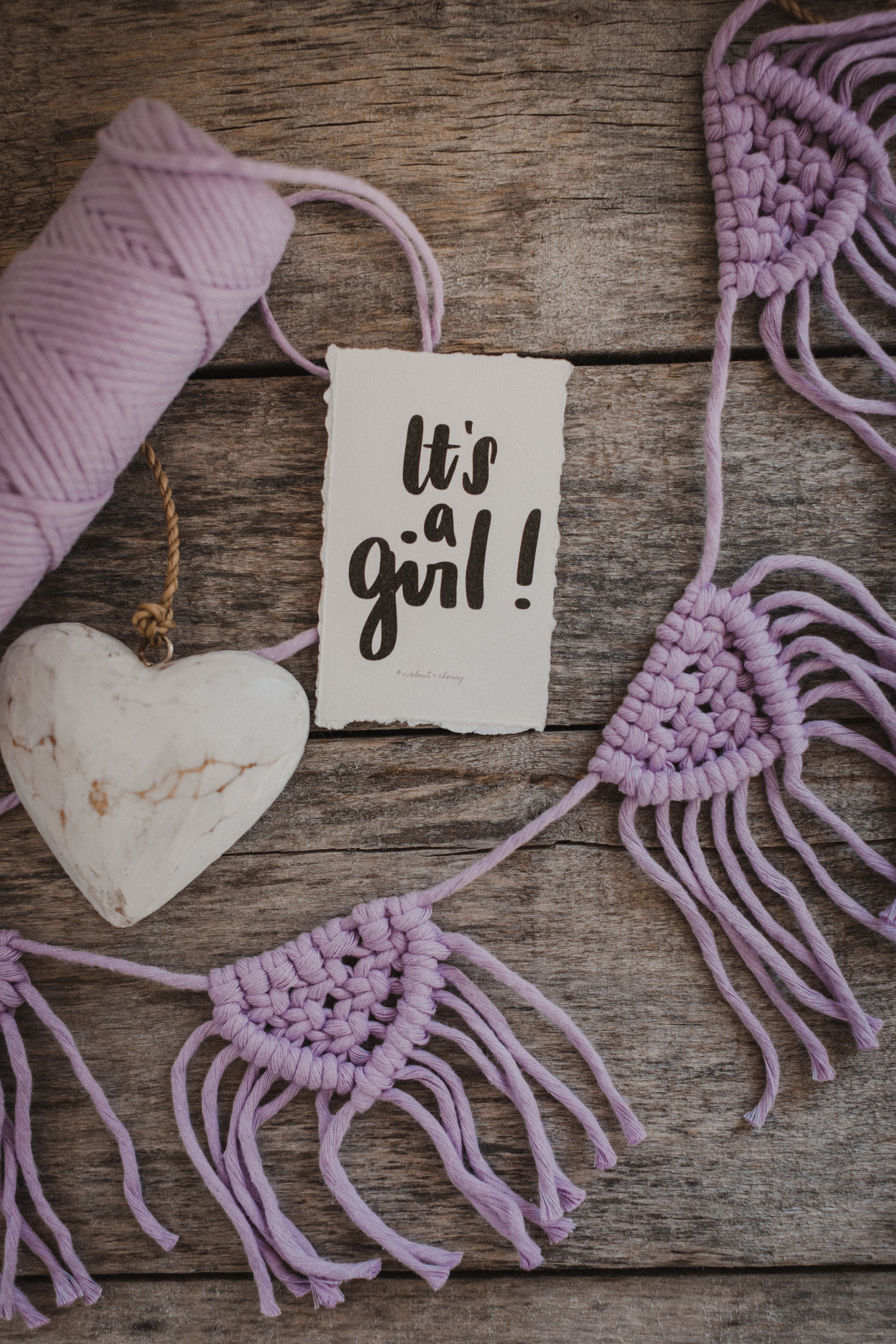 Macrame garland in purple