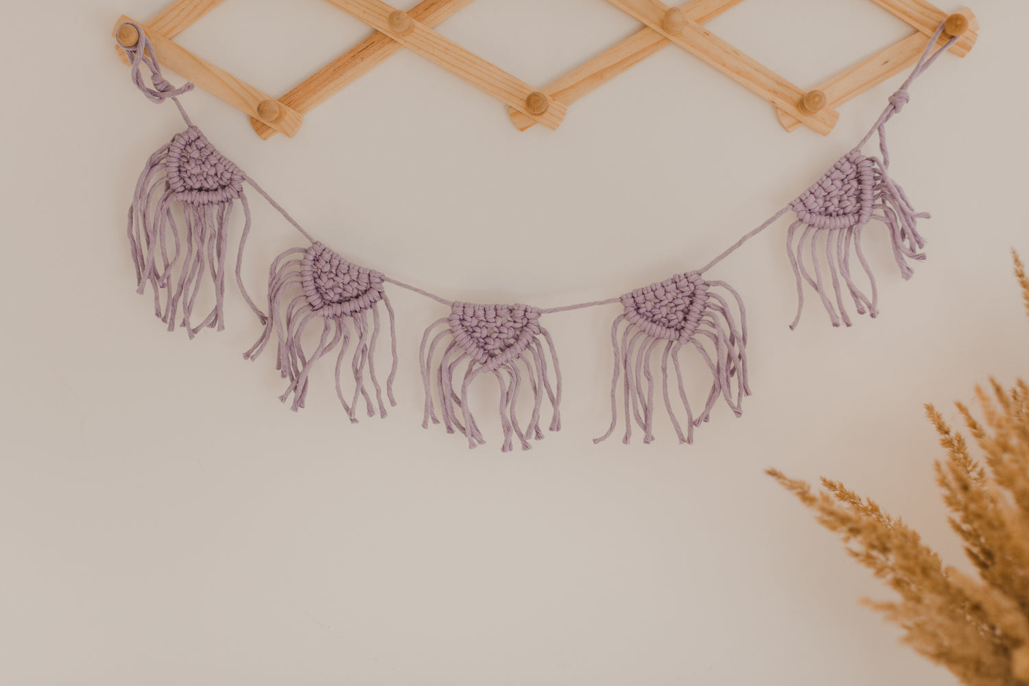 Macrame garland in purple