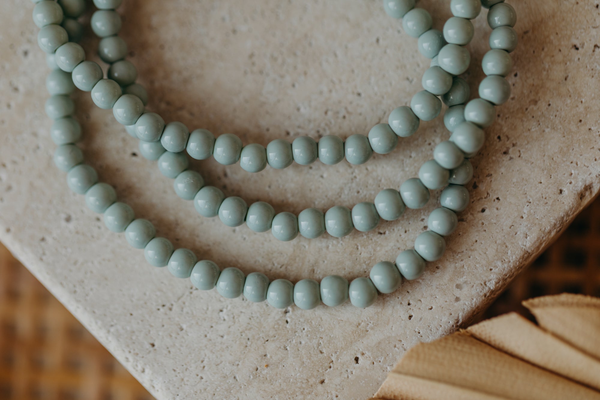 mint farbenes Glasperlenarmband (4mm)