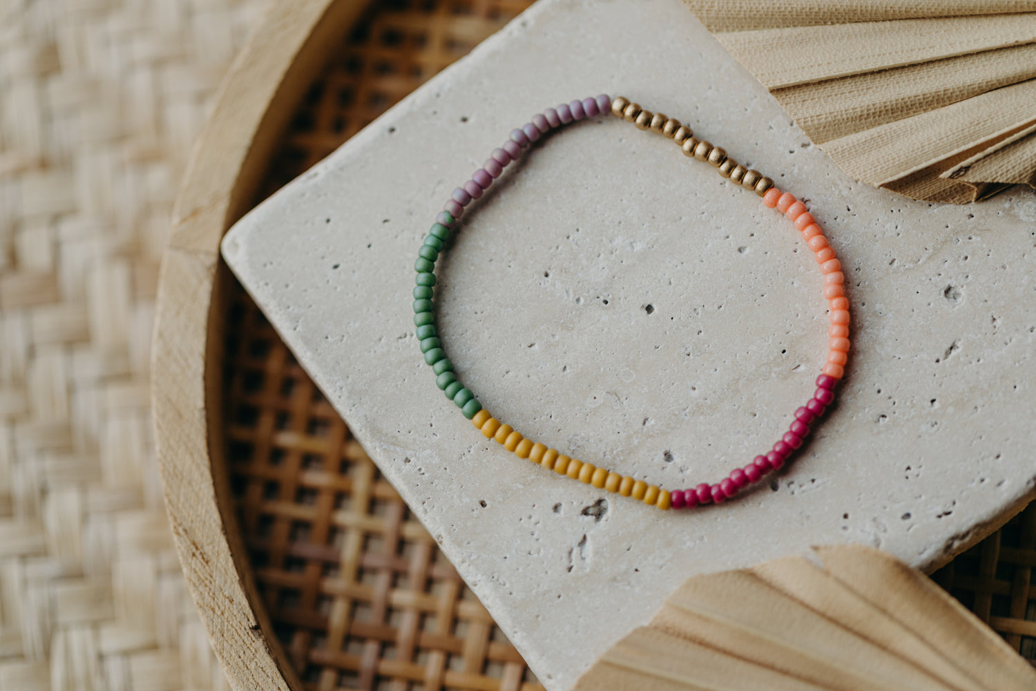 MARRAKESCH - buntes Glasperlenarmband 003